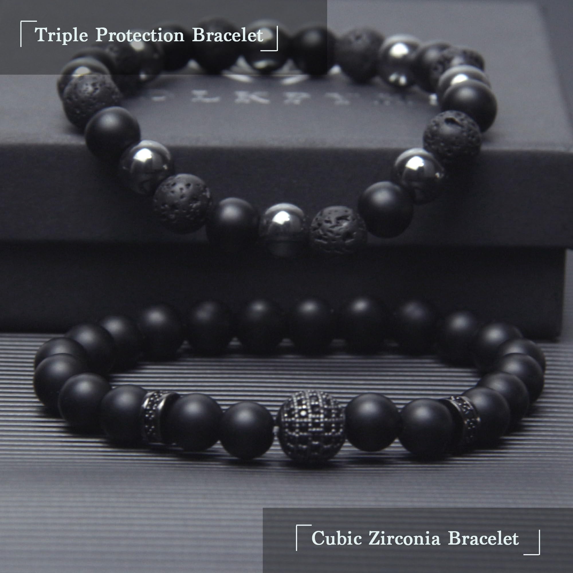 Bracelet GDLKPYHS avec hématite et perles en zircon cubique pour un look polyvalent.