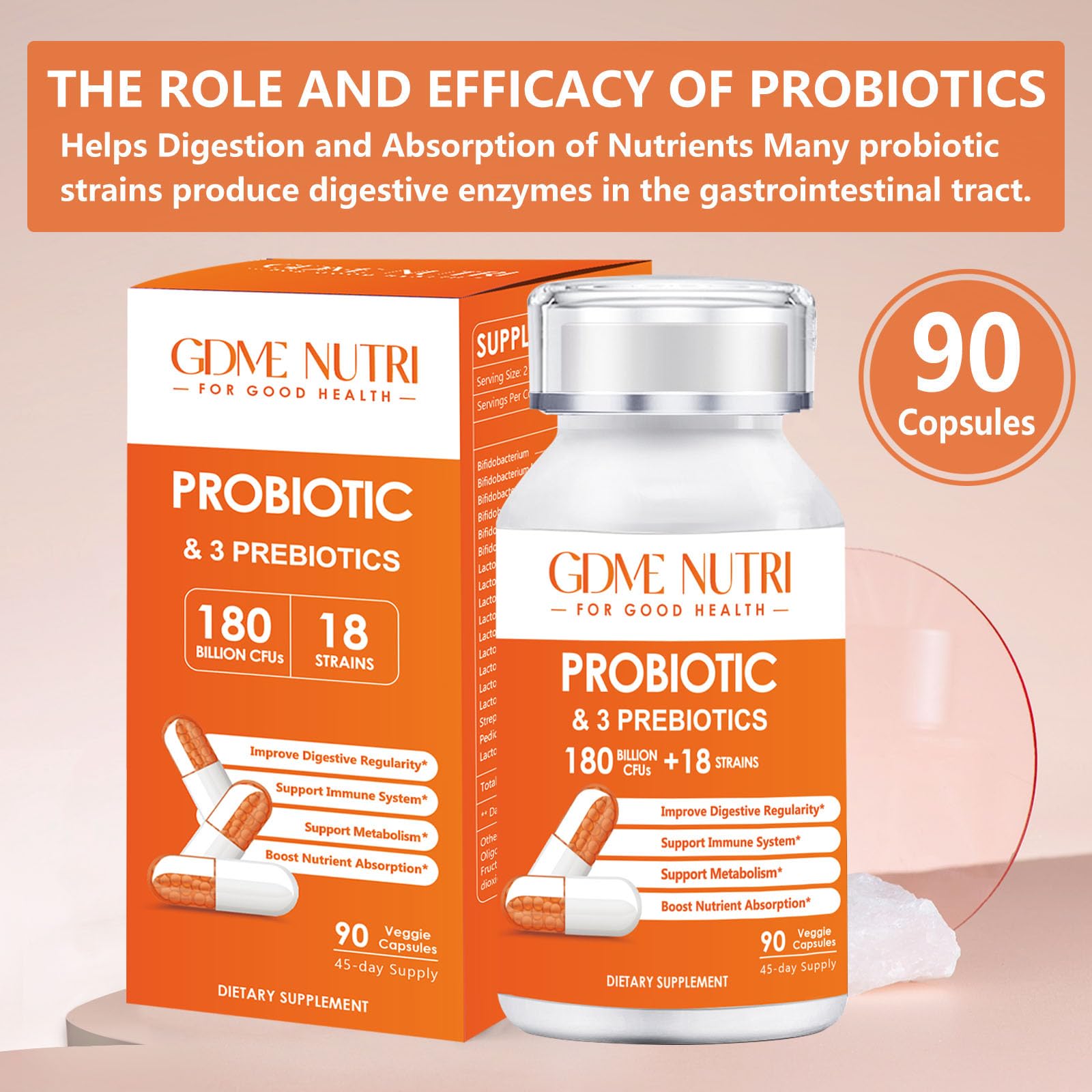 GDMENUTRI Probiotiques, produits certifiés GMP, pureté et sécurité.