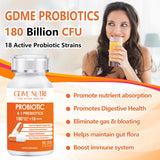 GDMENUTRI Probiotiques, trois prébiotiques inclus pour soutenir l'activité bactérienne.