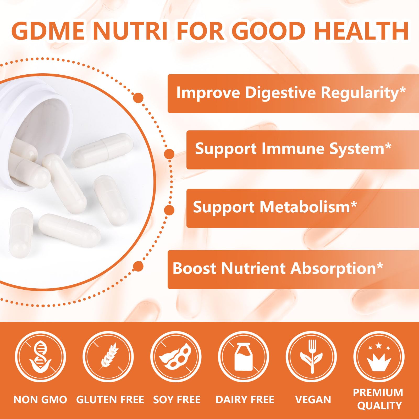 GDMENUTRI Probiotiques, 18 souches pour un équilibre intestinal potentiel.