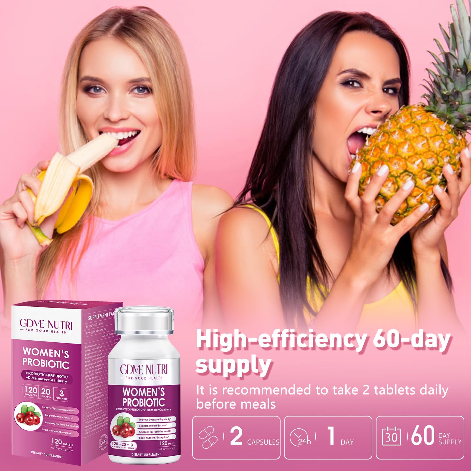 GDMENUTRI Probiotiques Femmes — utilisation quotidienne simple et durable.