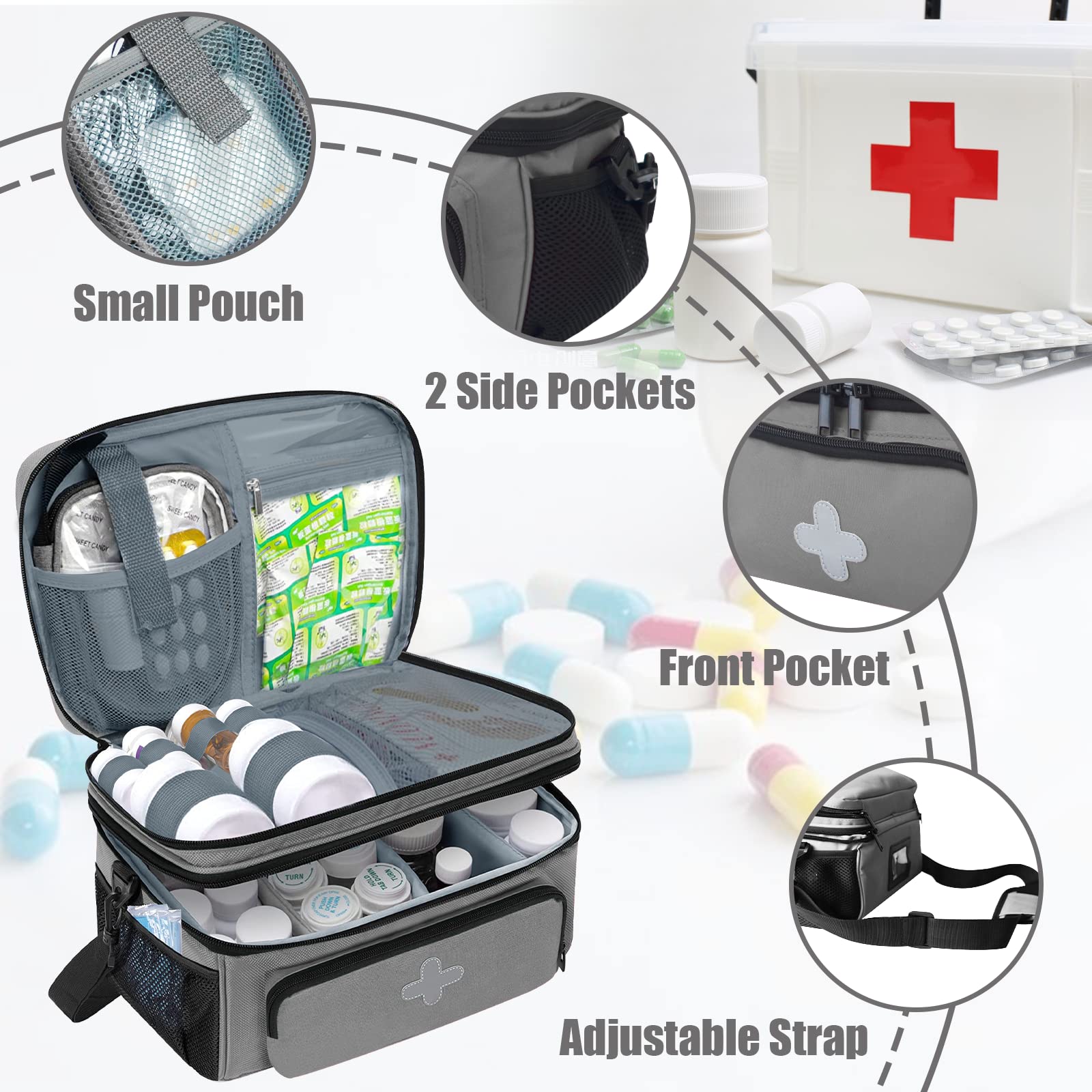 GDNasist diviseur intérieur amovible pour mieux organiser les médicaments