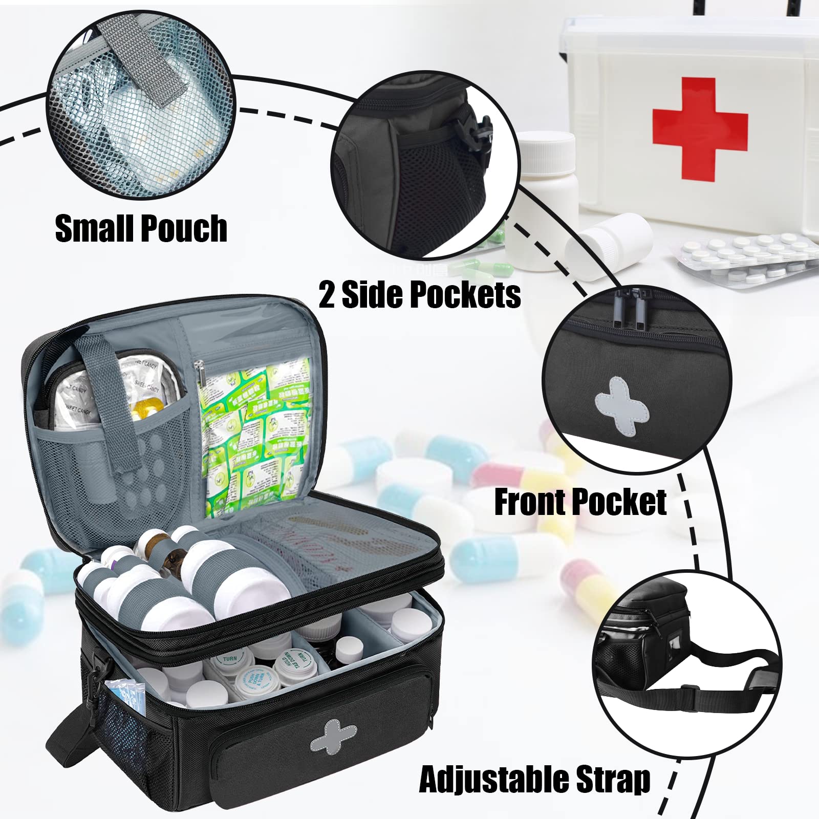GDNasist intérieur modulable avec quatre séparateurs pour un rangement personnalisé.