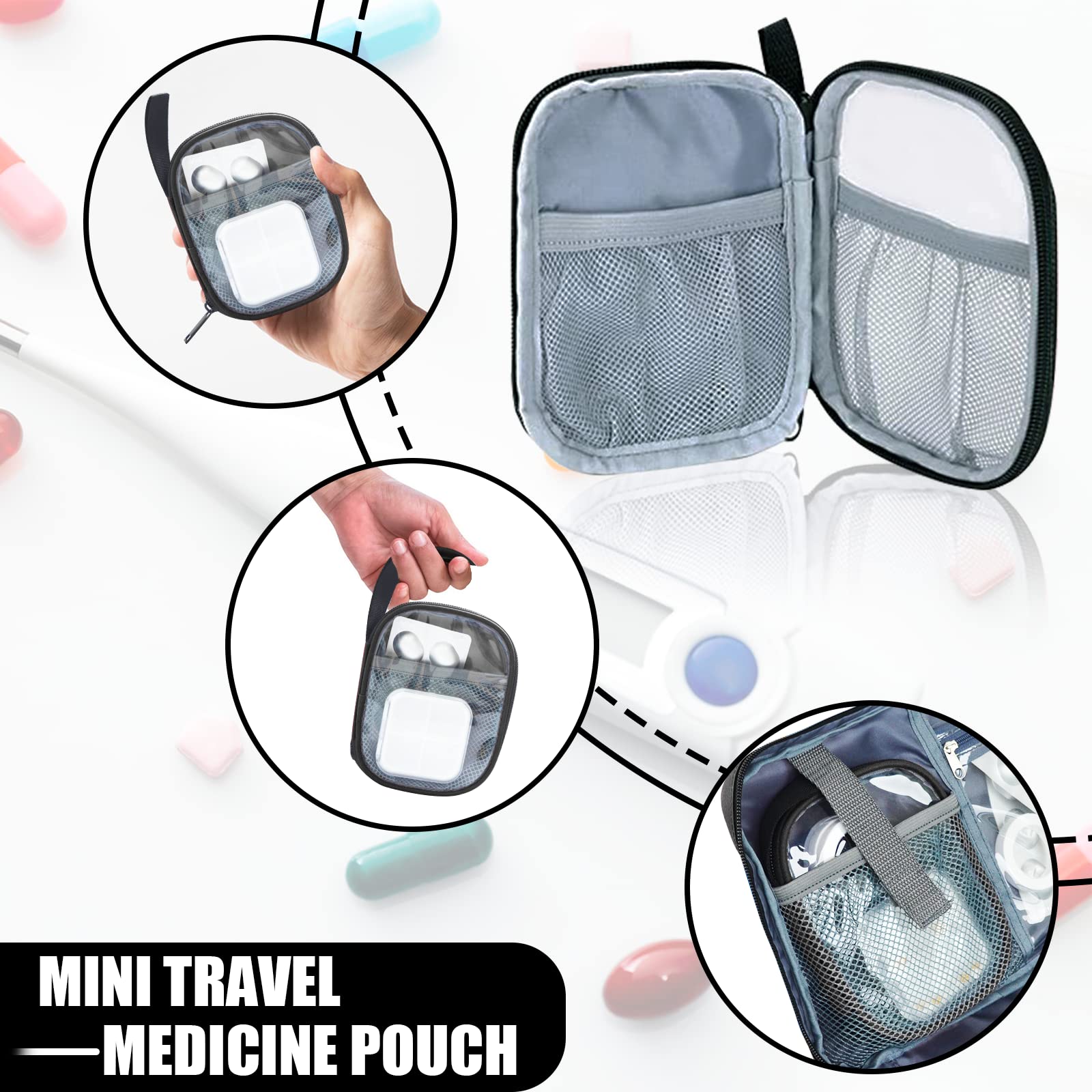 GDNasist mini sac portable pour médicaments lors des déplacements.