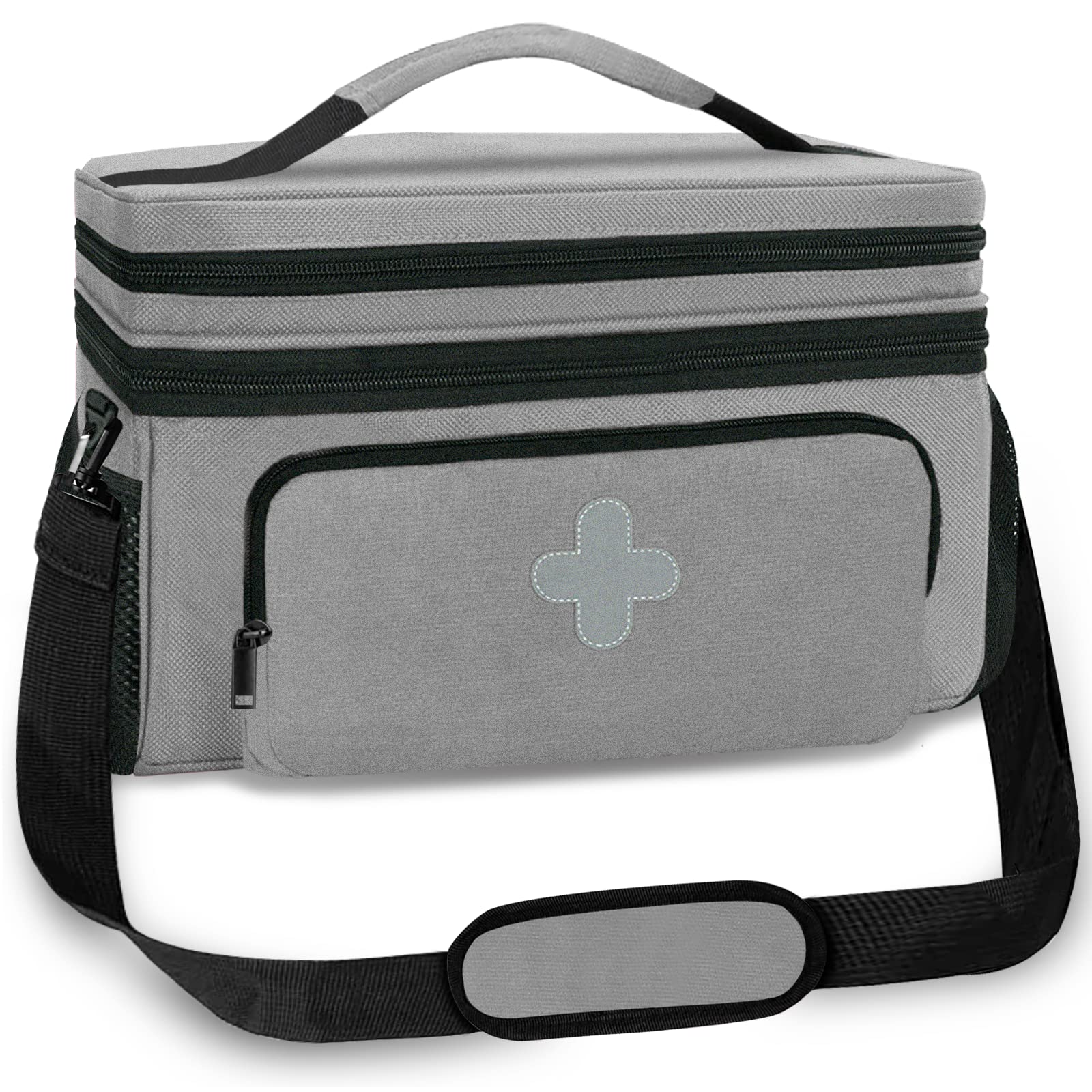 GDNasist sac pharmacie avec compartiment supérieur et bas pour pilules et outils