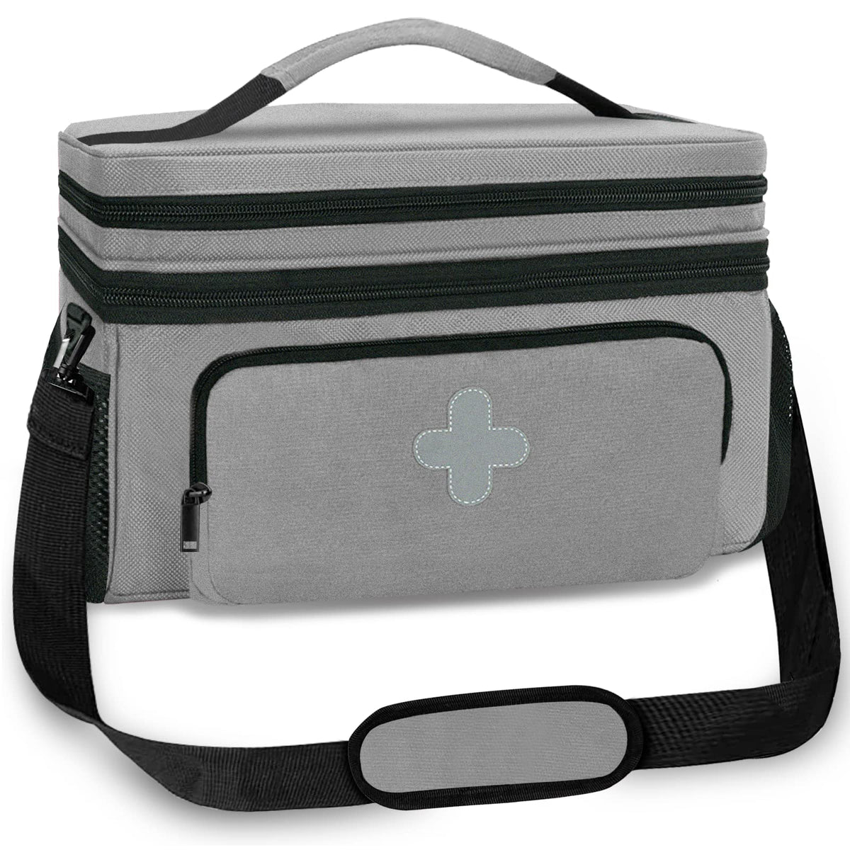 GDNasist sac pharmacie avec compartiment supérieur et bas pour pilules et outils