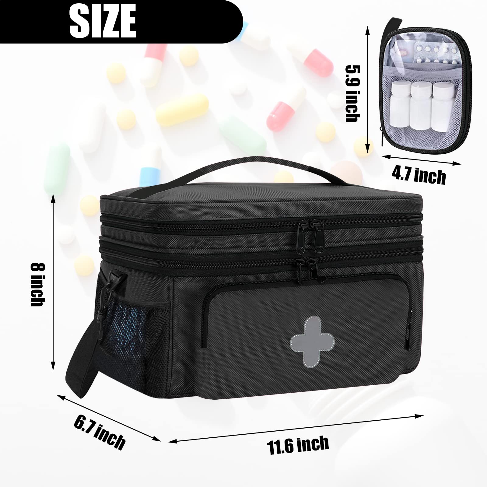 GDNasist sac de voyage en nylon durable, protection des articles médicaux.