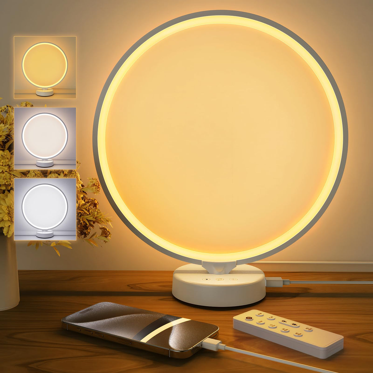 Geecent lampe luminothérapie 10000 lux télécommande – lumière sans UV pour un éveil en douceur.