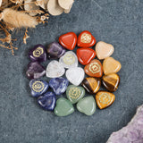 GEHECRST coeurs-pierres-chakra-sept, outil tactile pour reiki et concentration.