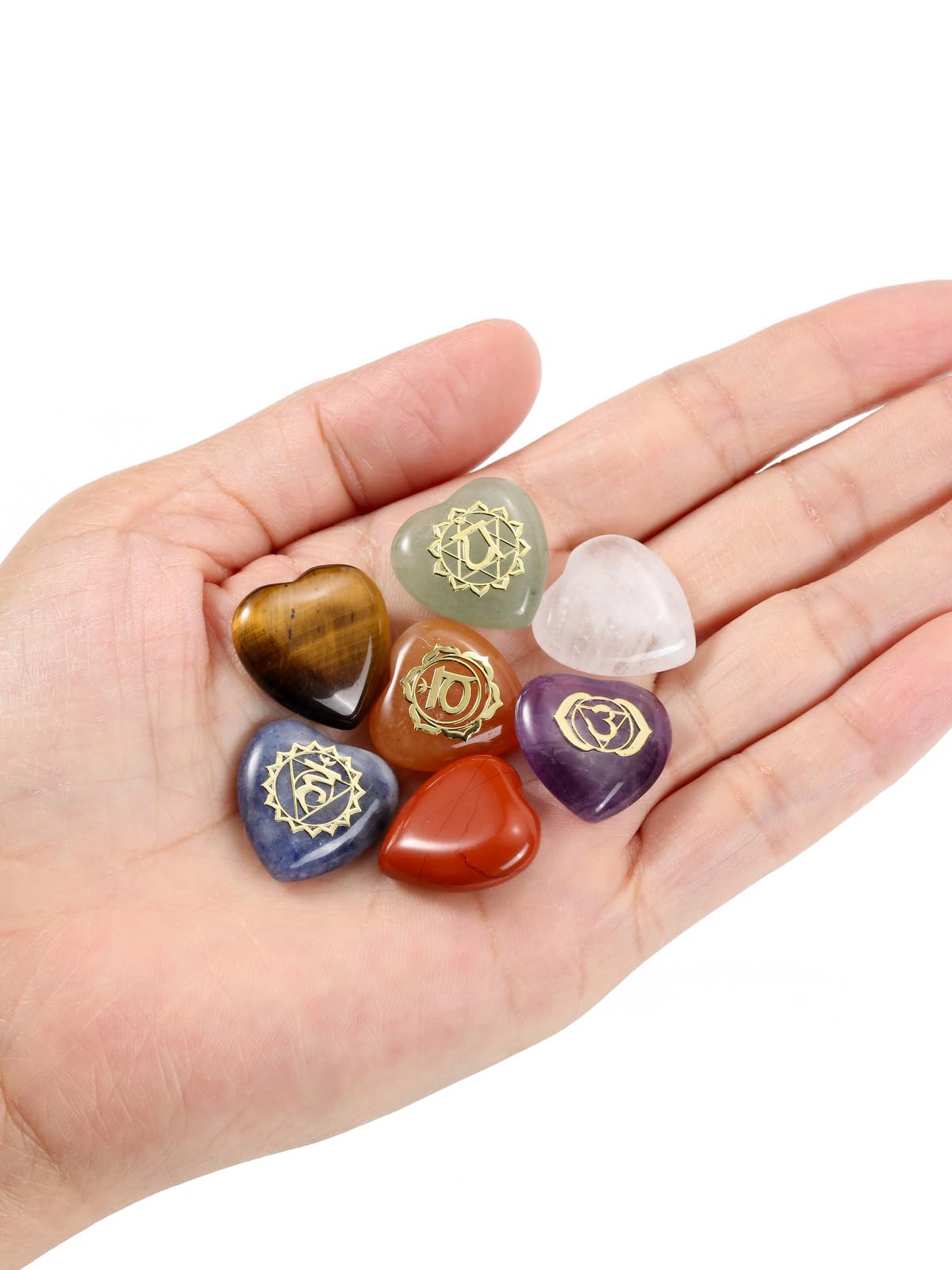 GEHECRST coeurs-pierres-chakra-sept, cadeau élégant pour amie ou proche.