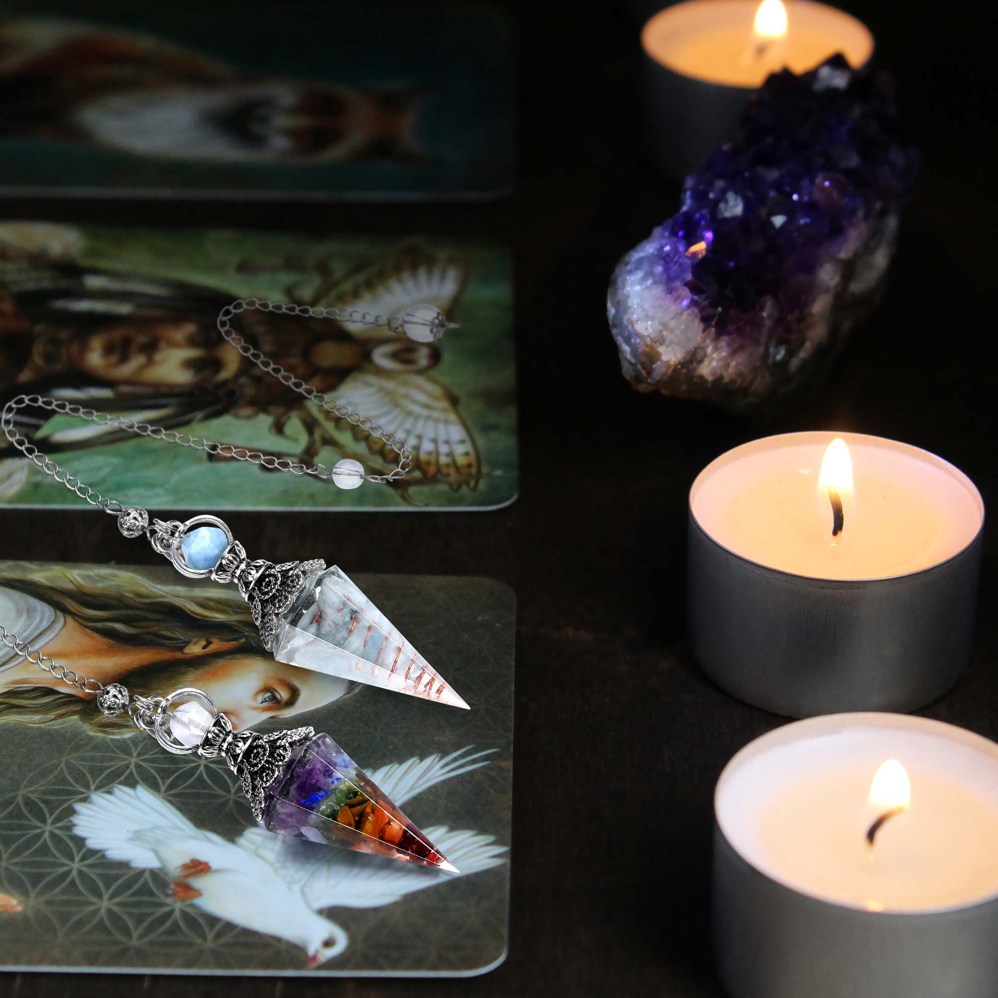 GEHECRST pendule agate rouge pour énergie émotionnelle et stabilité