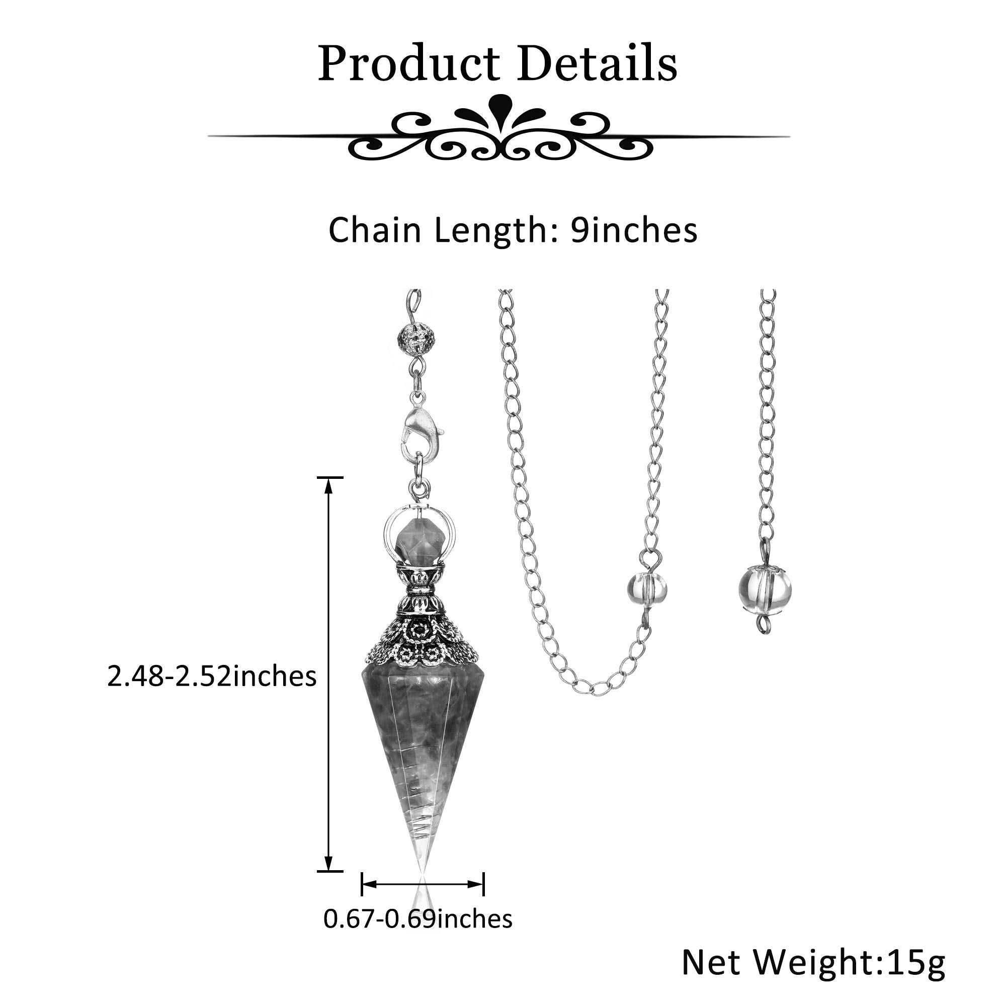 GEHECRST pendule cristal aquamarine pour équilibre lors de la méditation