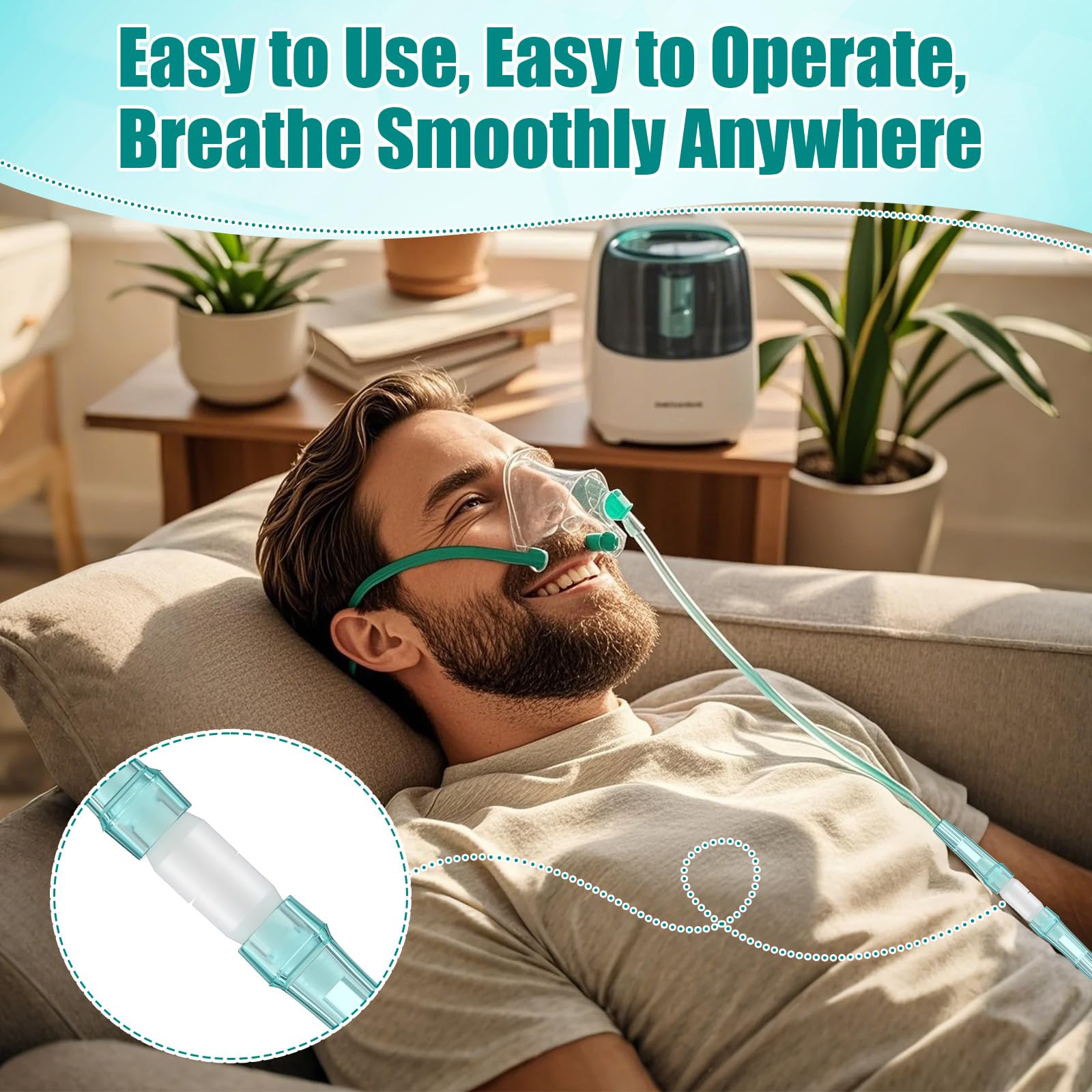 Geiserailie connecteur tube sécurité et flux stable pour oxygène