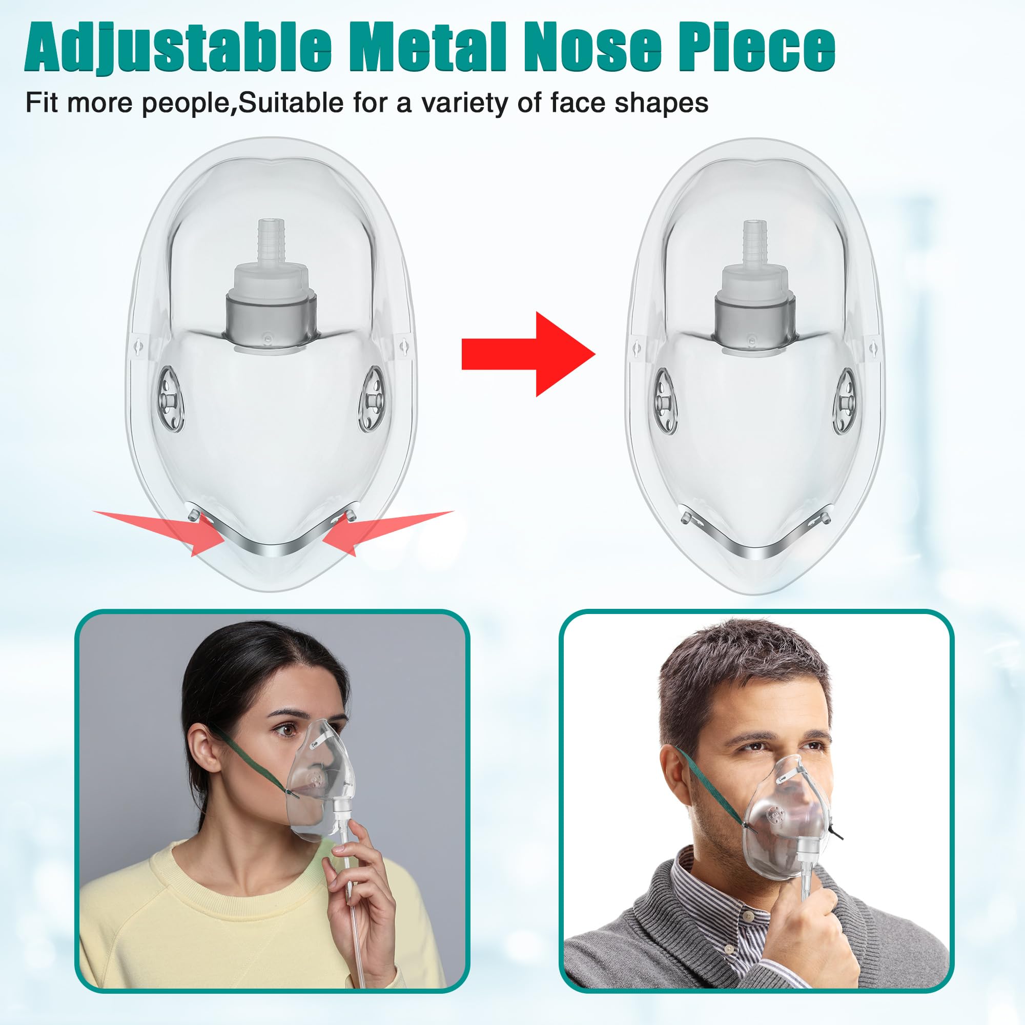 Geiserailie masque d'oxygène adulte PVC doux sans latex pour confort