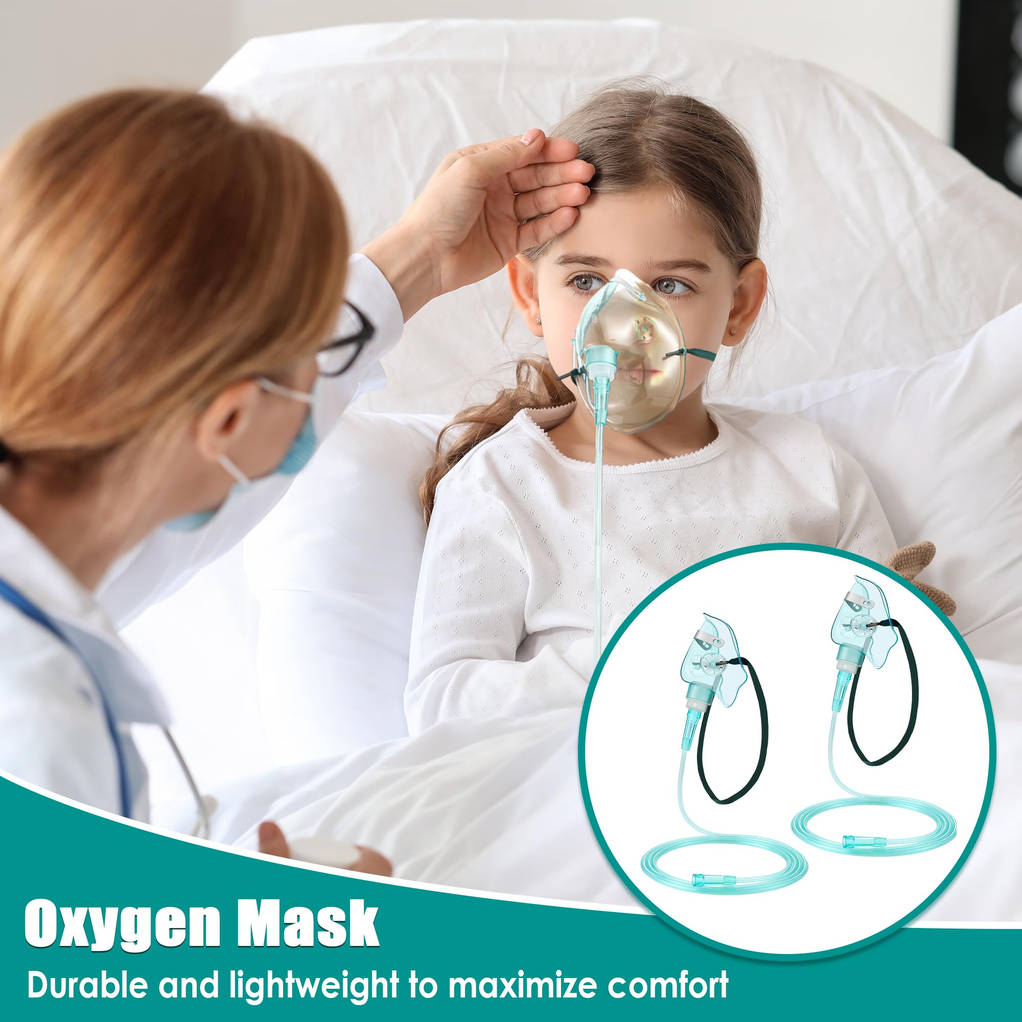 Geiserailie masque oxygène transparent, monitoring visuel facilité.