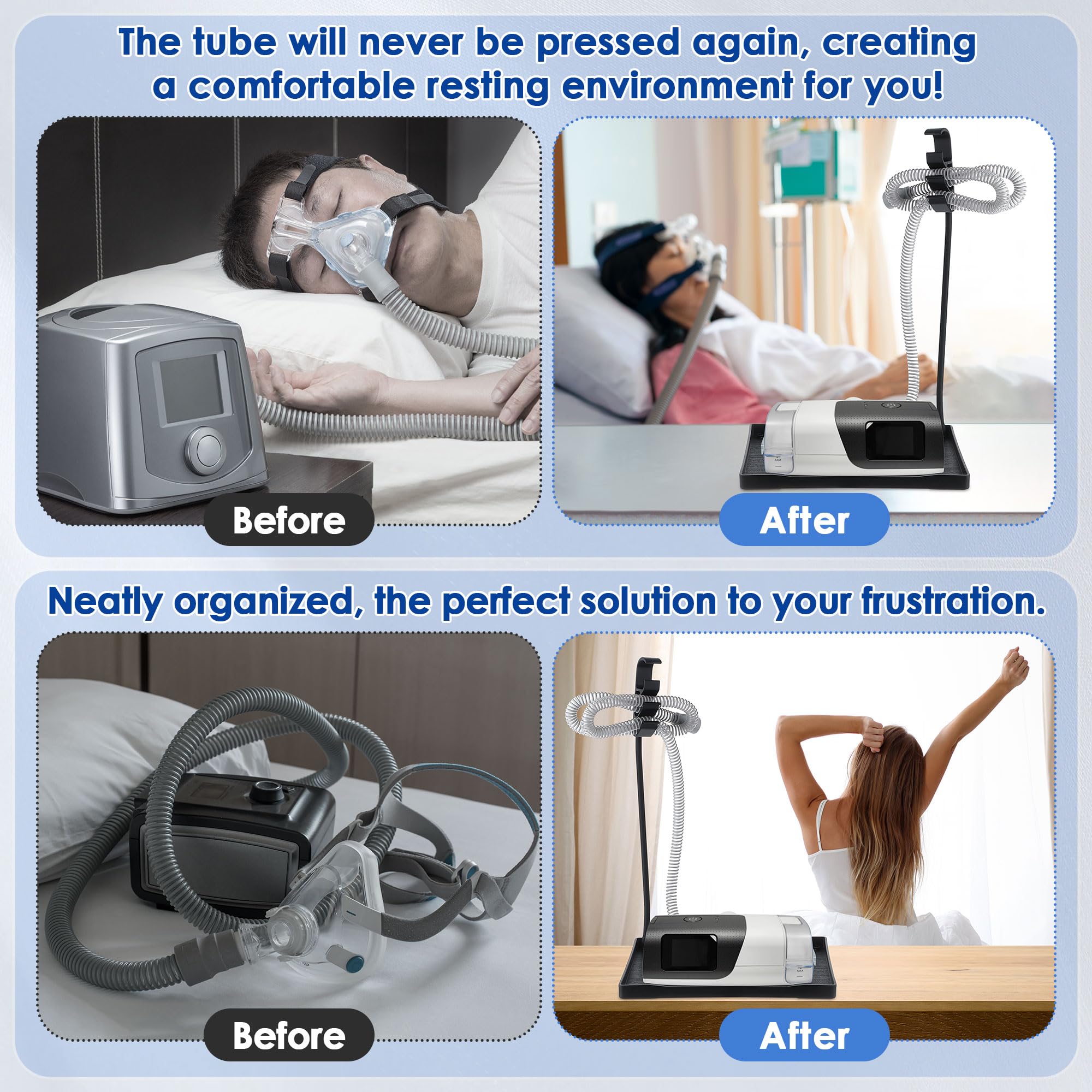 Geiserailie: support tuyau CPAP facile a installer sans perçage