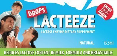Gelda Scientific Lacteeze gouttes – flacon 15,5 ml, enzyme lactase, aide potentielle à la digestion du lactose.