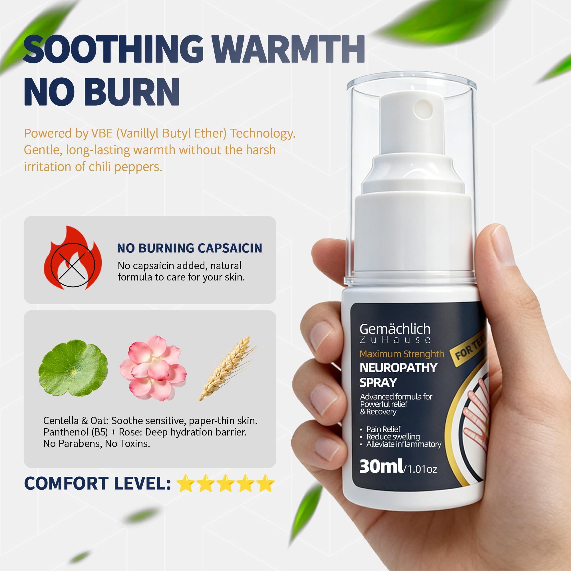 Absorption rapide et fini non collant après application Arnica.