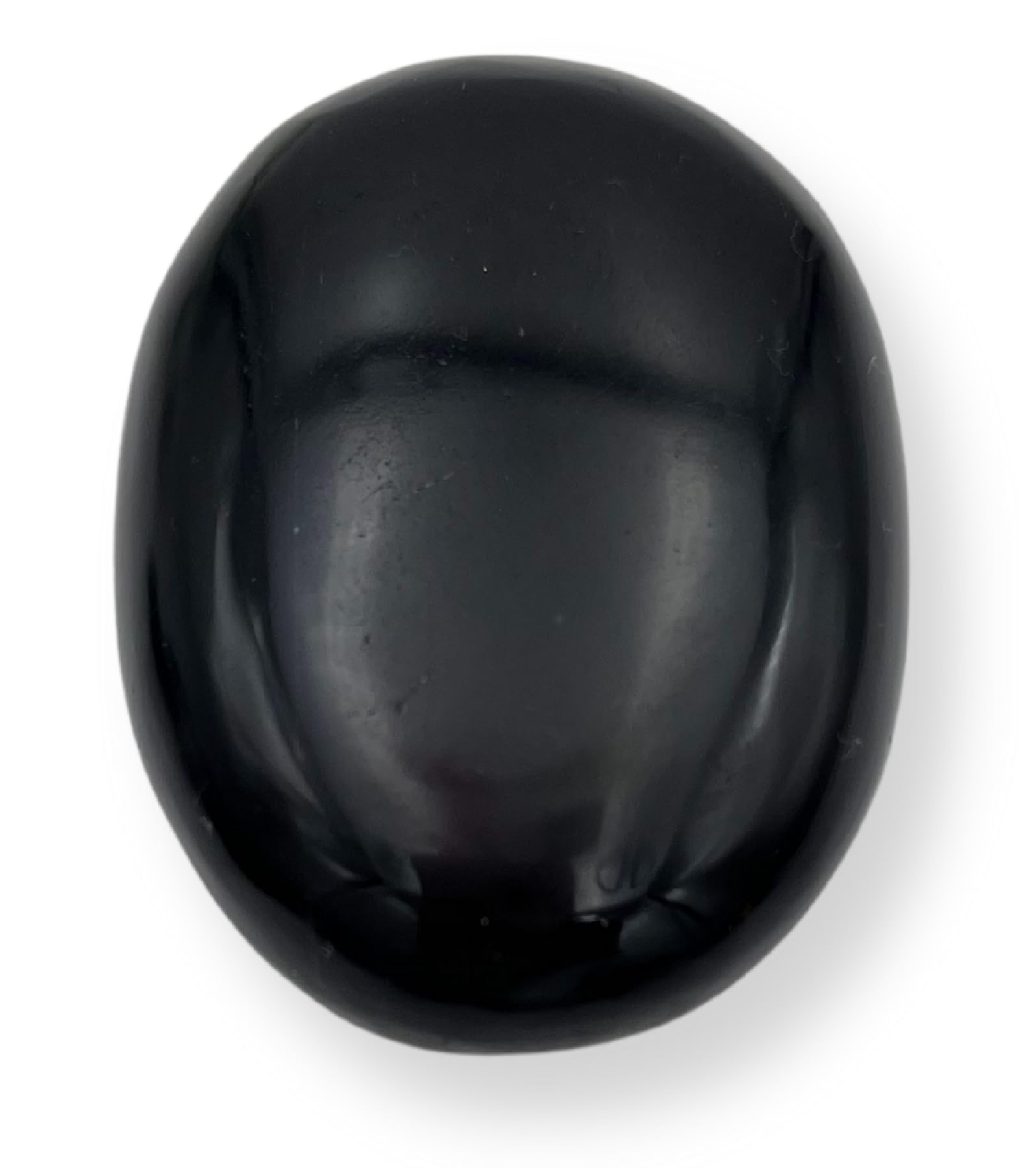 GEMSCITE agate noire - pierre paume gravée pour la détente lors de méditation
