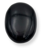 GEMSCITE agate noire - pierre paume gravée pour la détente lors de méditation