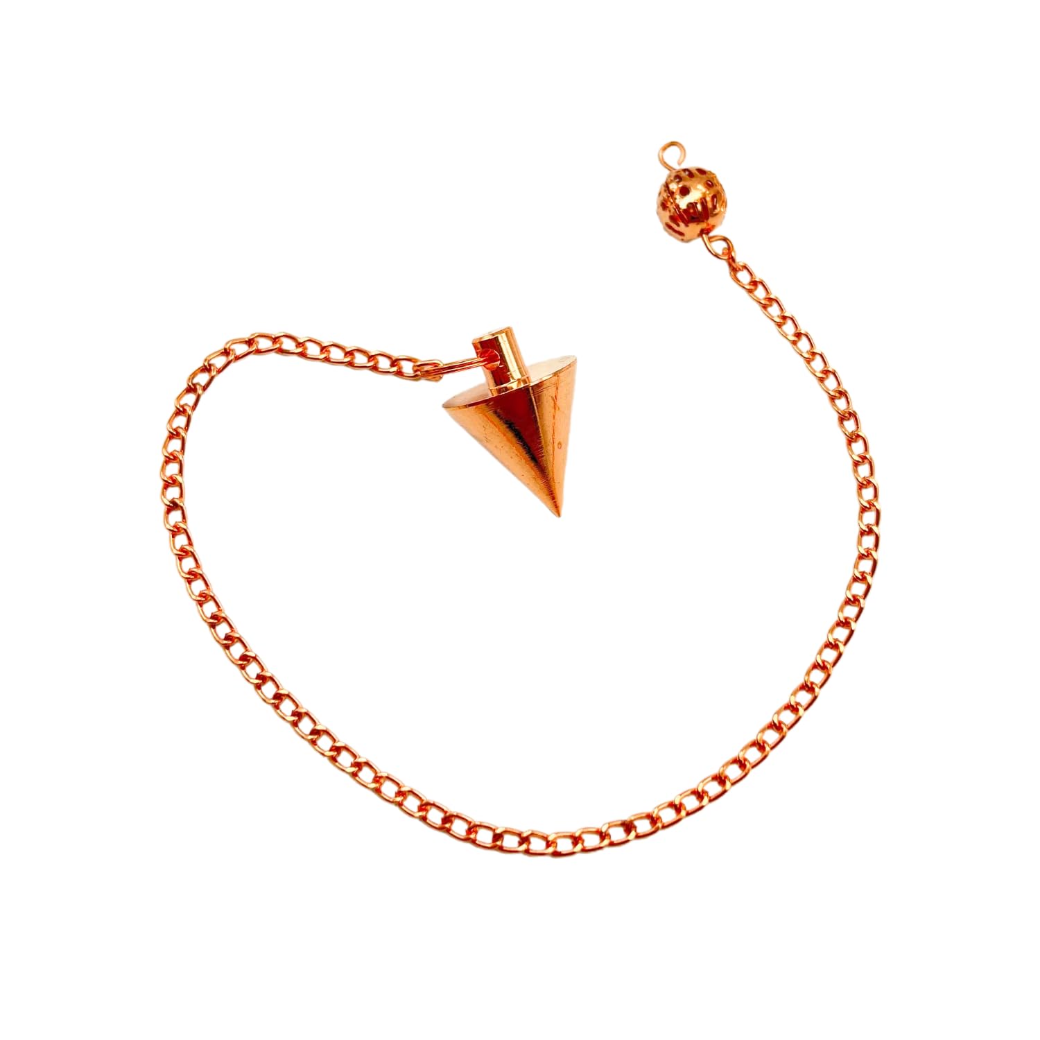 GEMSCITE pendule métal rose doré boule, précision douce pour guidage énergétique.