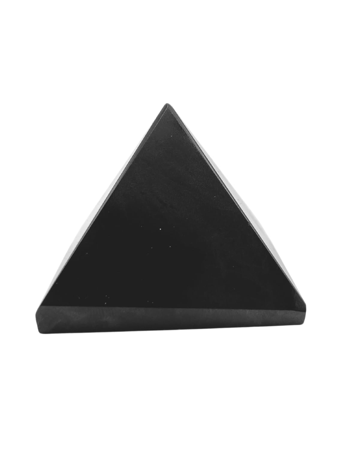 GEMSCITE pyramide shungite 2 pouces - face principale pour méditation et centrage énergétique