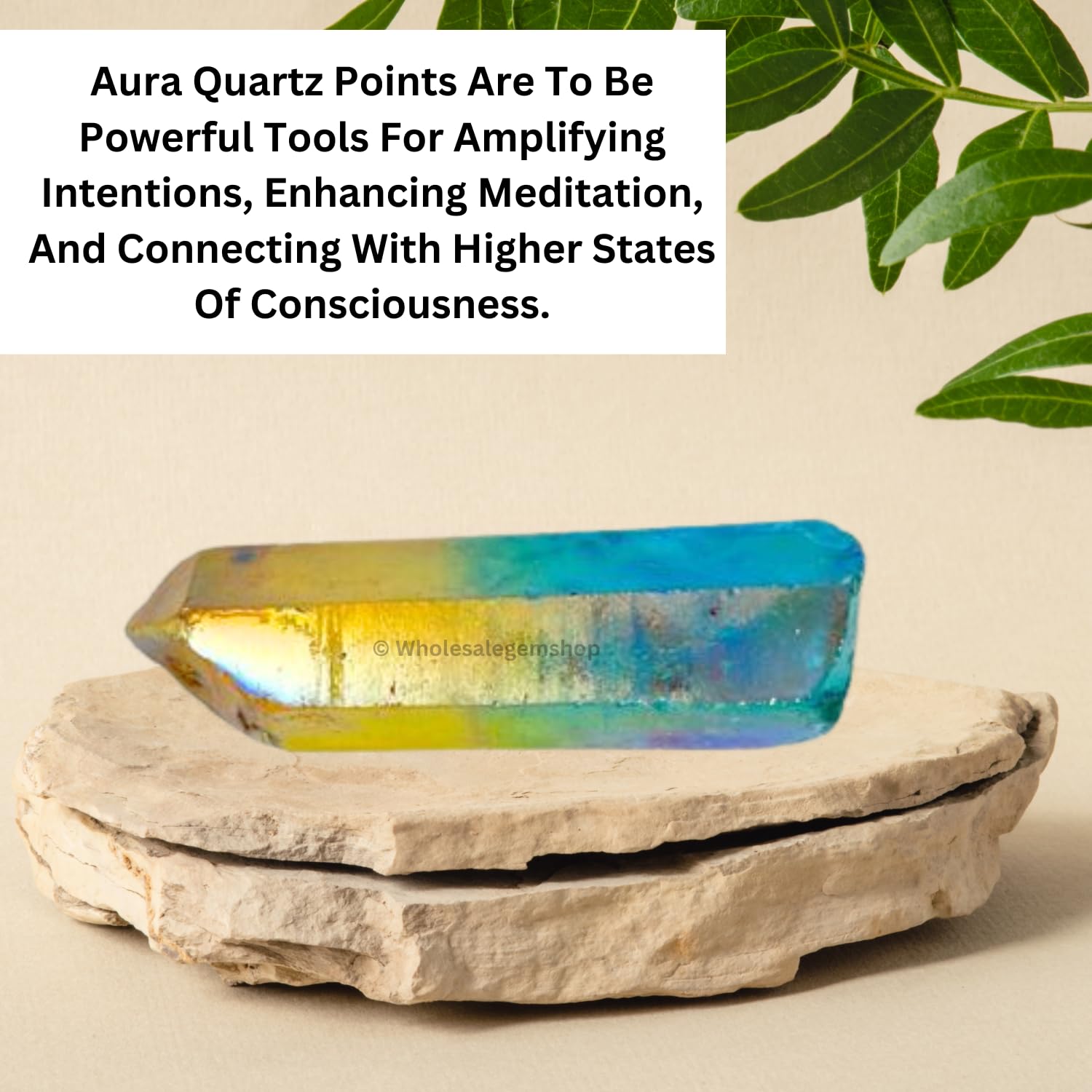GEMSCITE Quartz Aqua Jaune — seconde pierre brute décorative