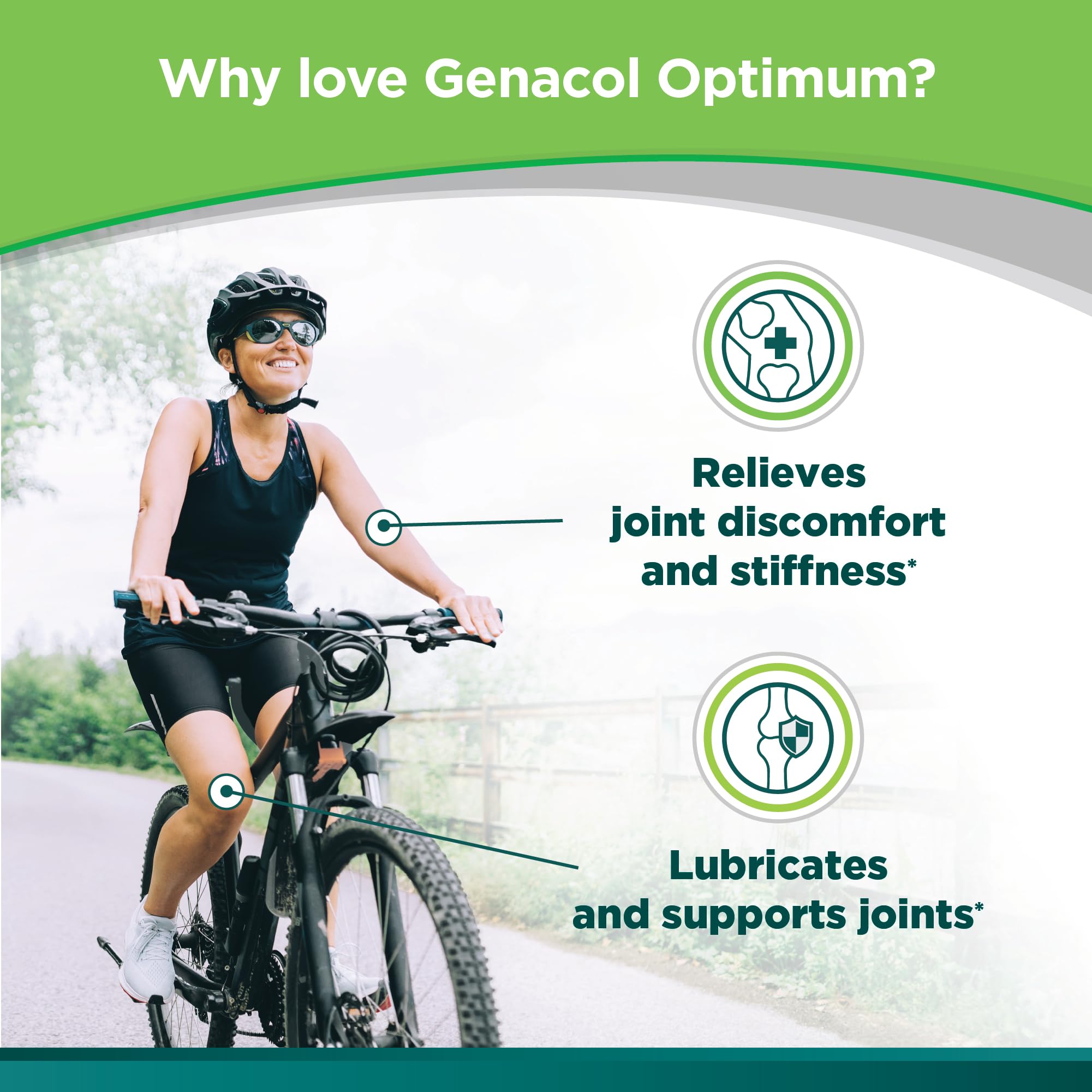 Genacol Optimum, bouteille de 90 tablettes, routine pratique.