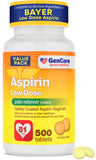 GenCare Aspirine 81 mg, boîte entérique de 500 comprimés, pratique pour le quotidien.