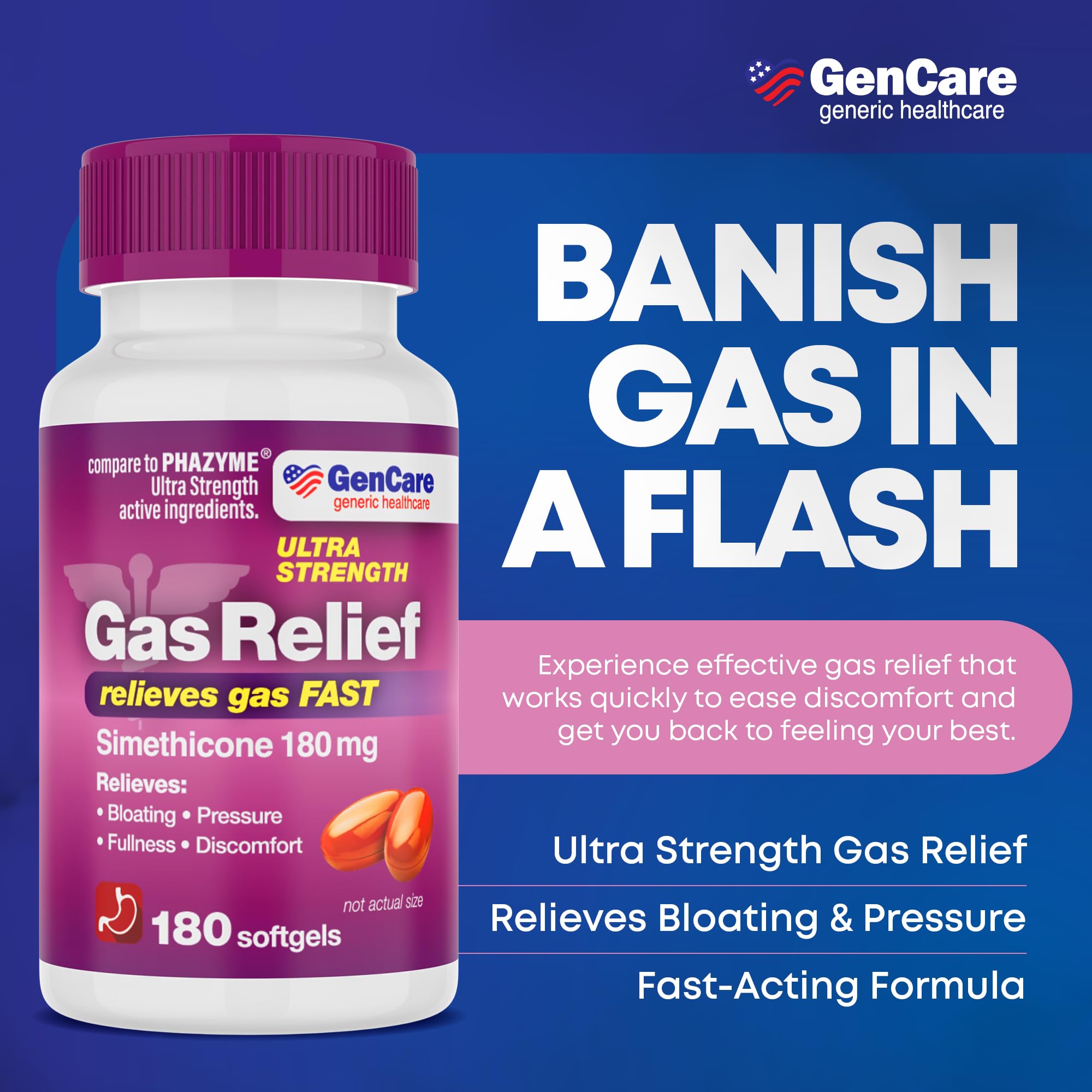 GenCare boîte capsules molles 180 mg, emballage pratique.