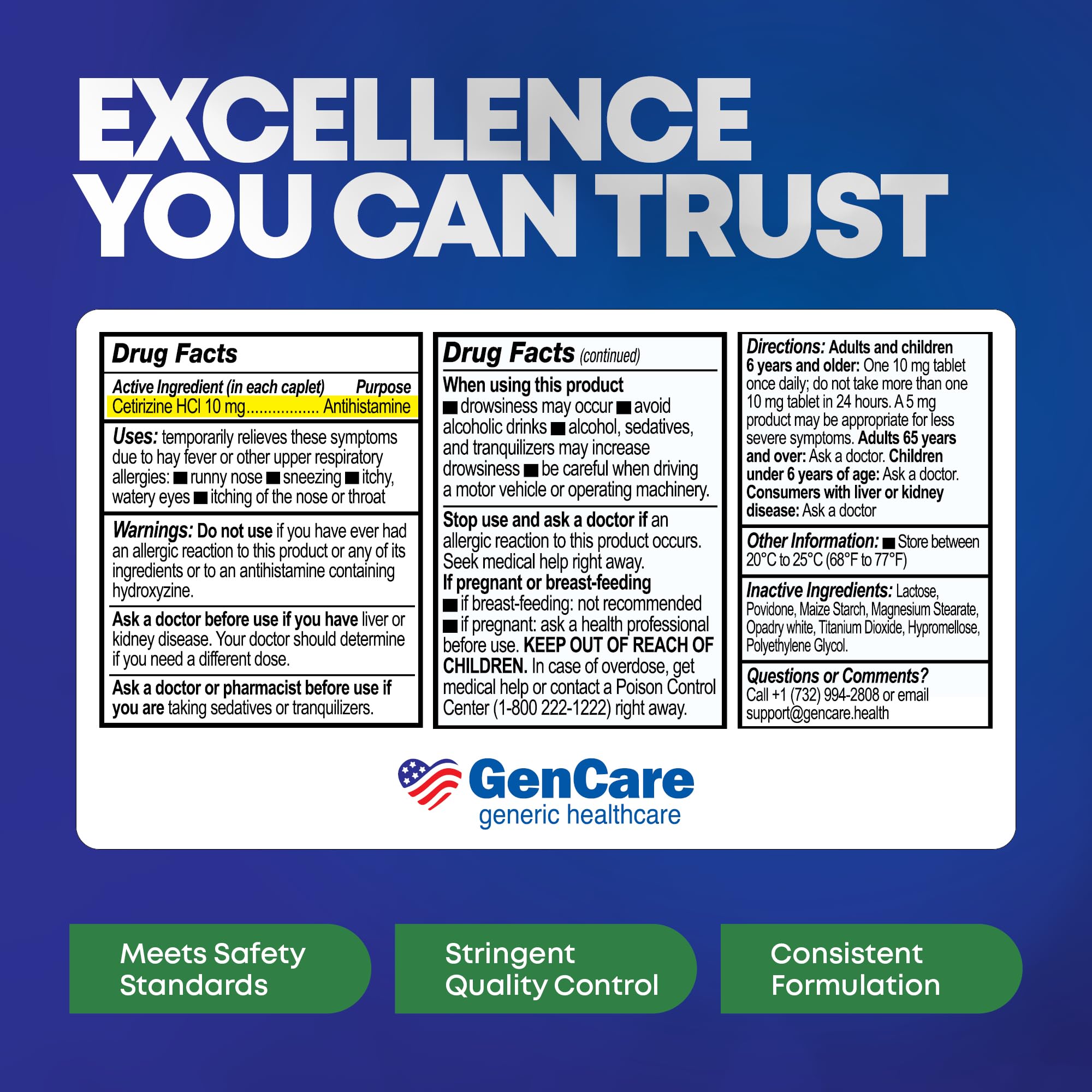 Comparatif GenCare et Zyrtec – version générique fiable pour allergies