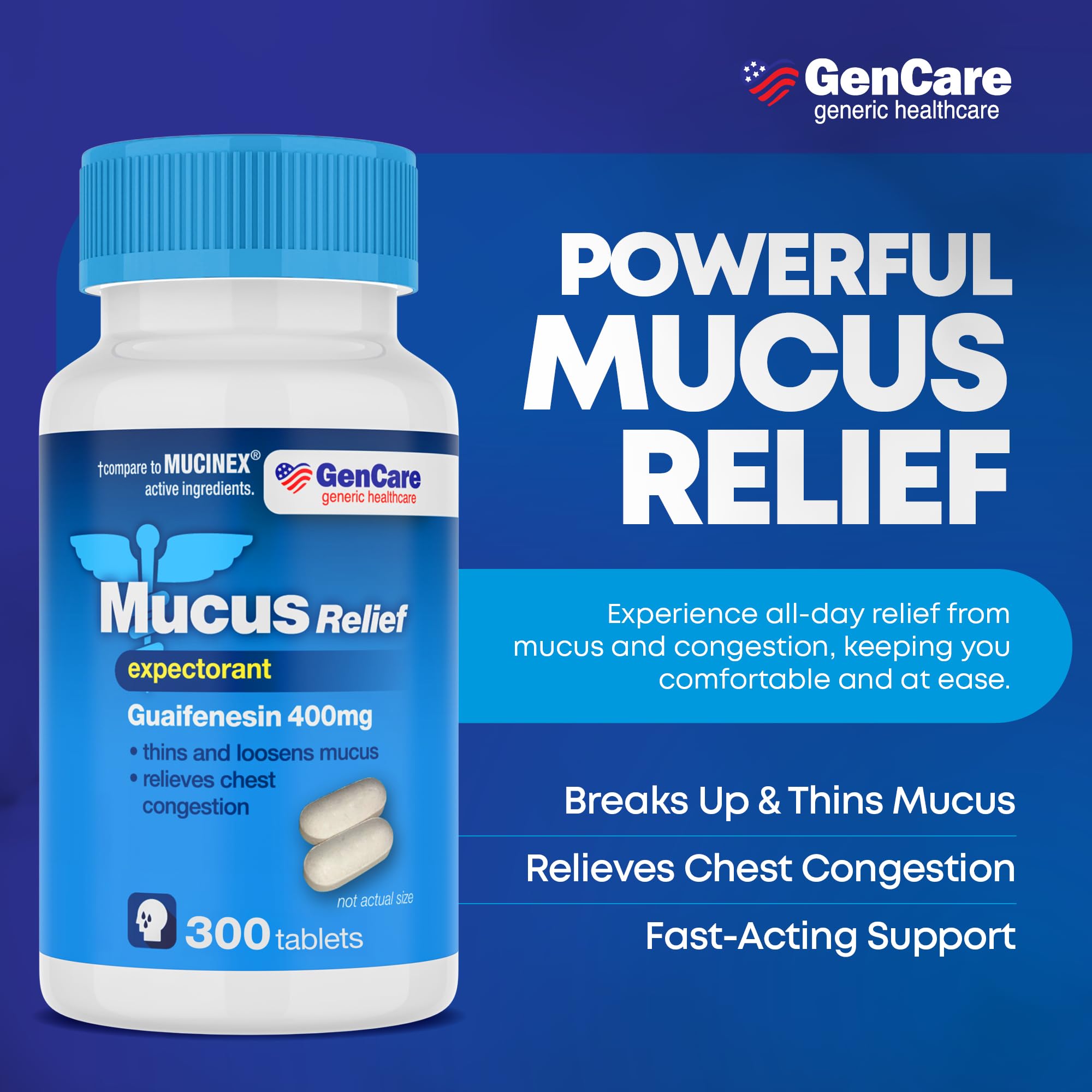 GenCare comprimés 400 mg pack économique de 300 unités.