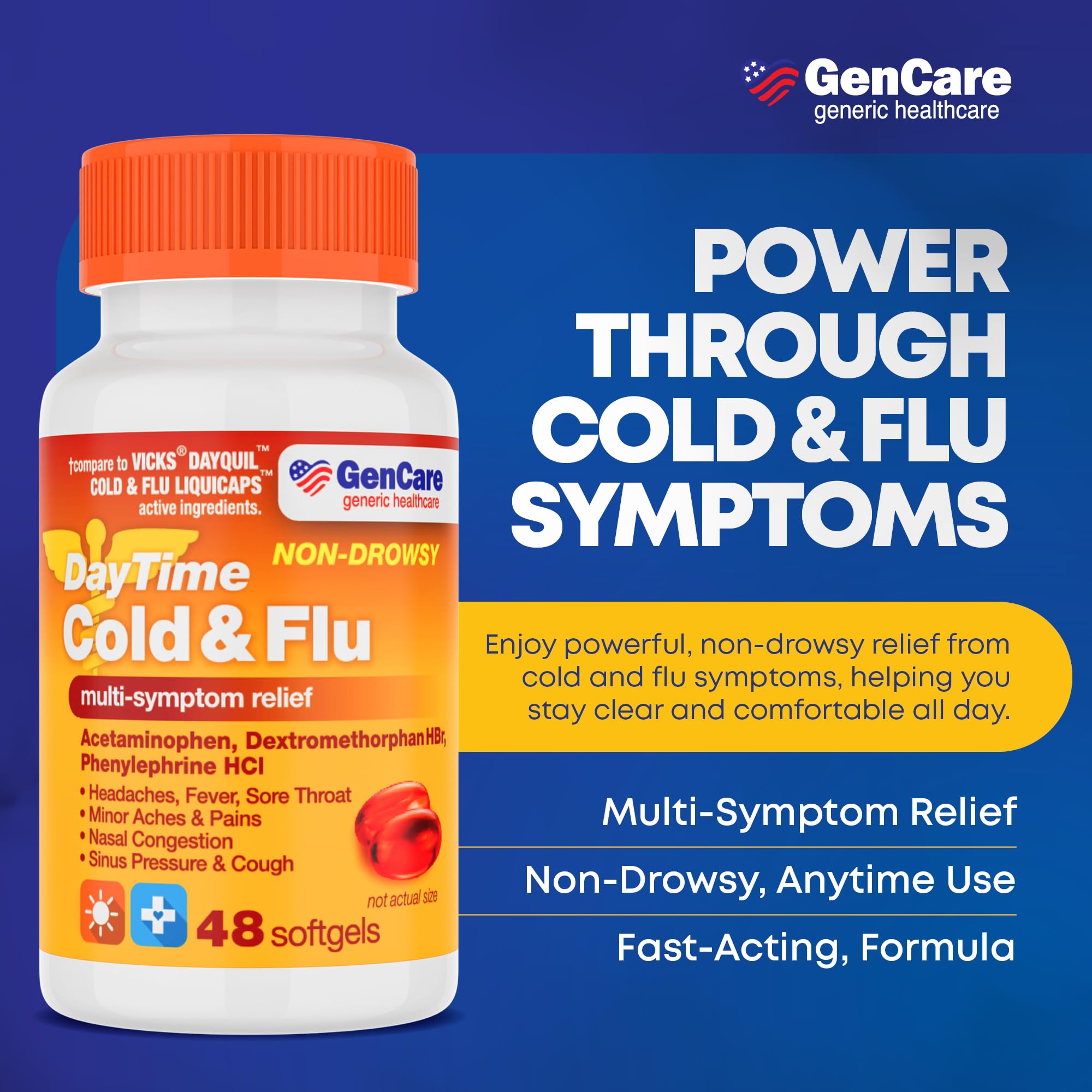 GenCare comprimés acétaminophène 325 mg pour douleur et fièvre.