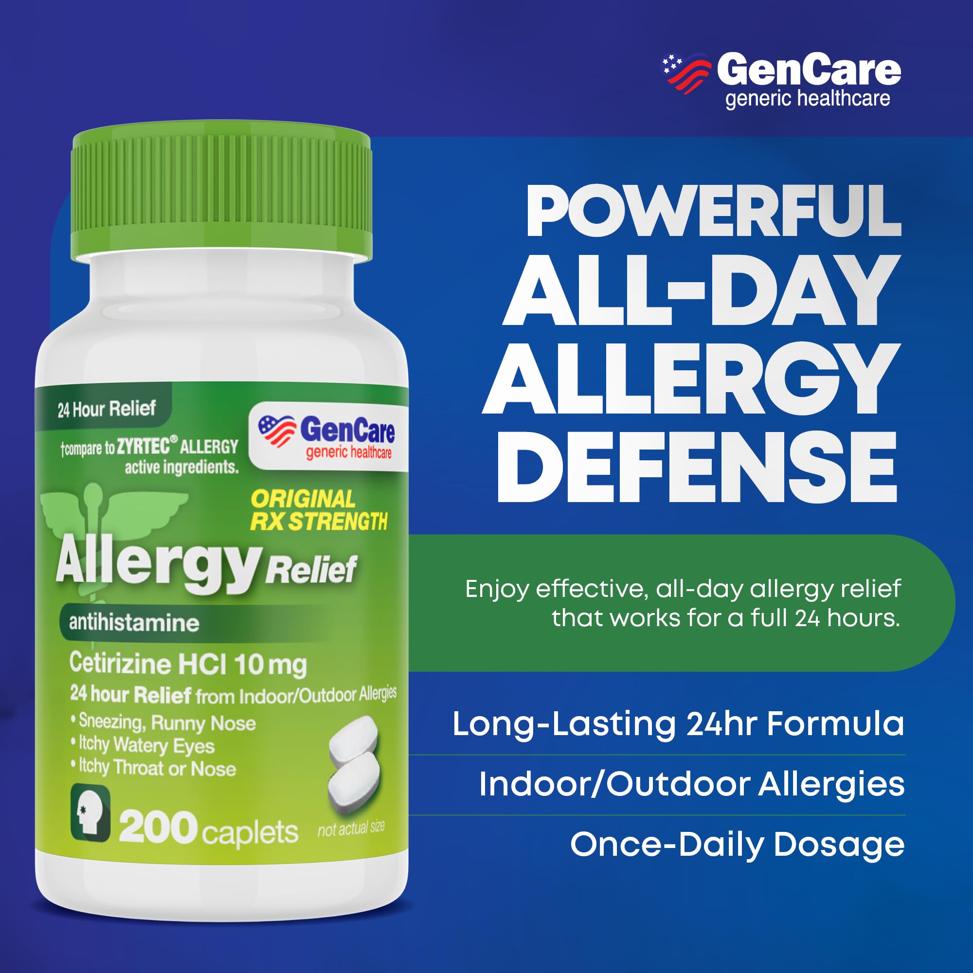 GenCare comprimés allergie jour sans somnolence pour une prise quotidienne discrète