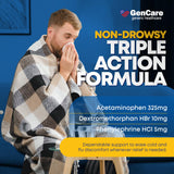 GenCare comprimés dextrométhorphane 10 mg, soutien anti-toux.