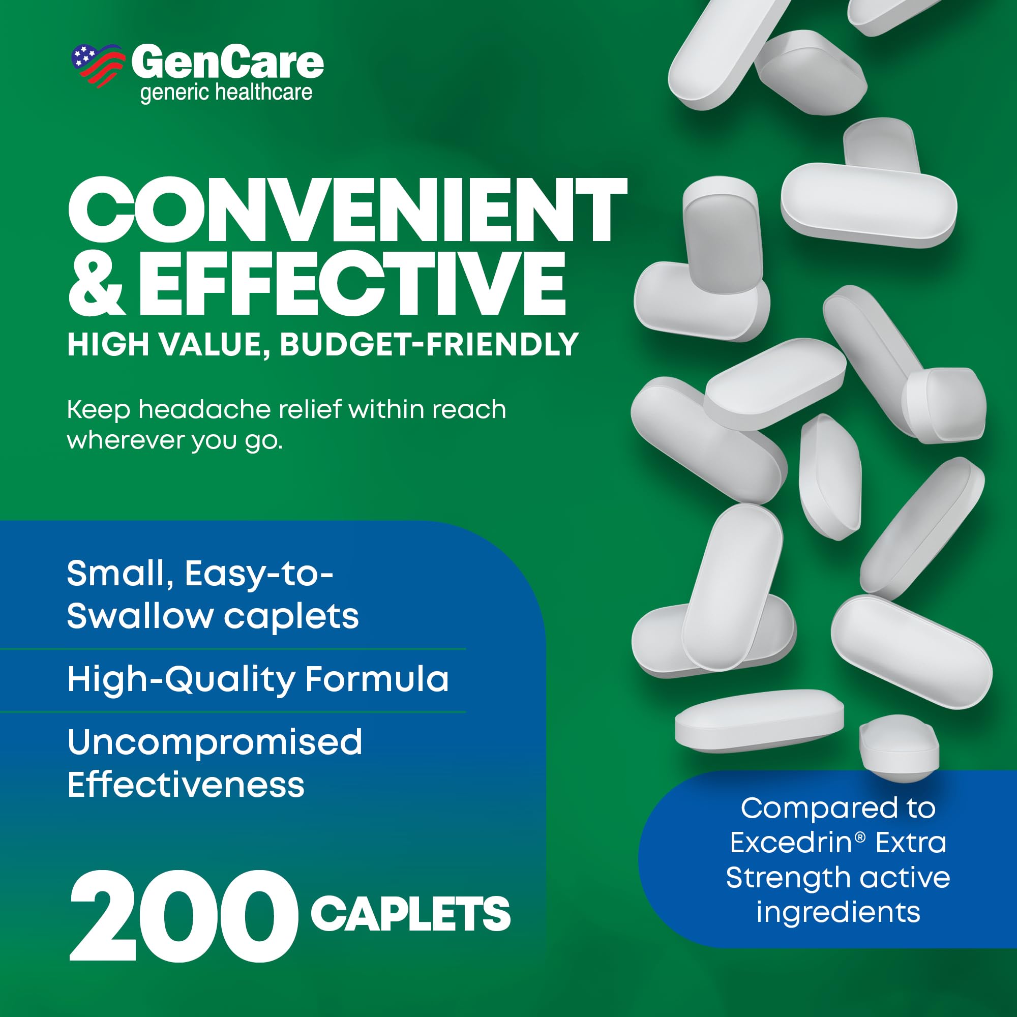 GenCare comprimés caféinés apportant énergie et concentration temporaire.