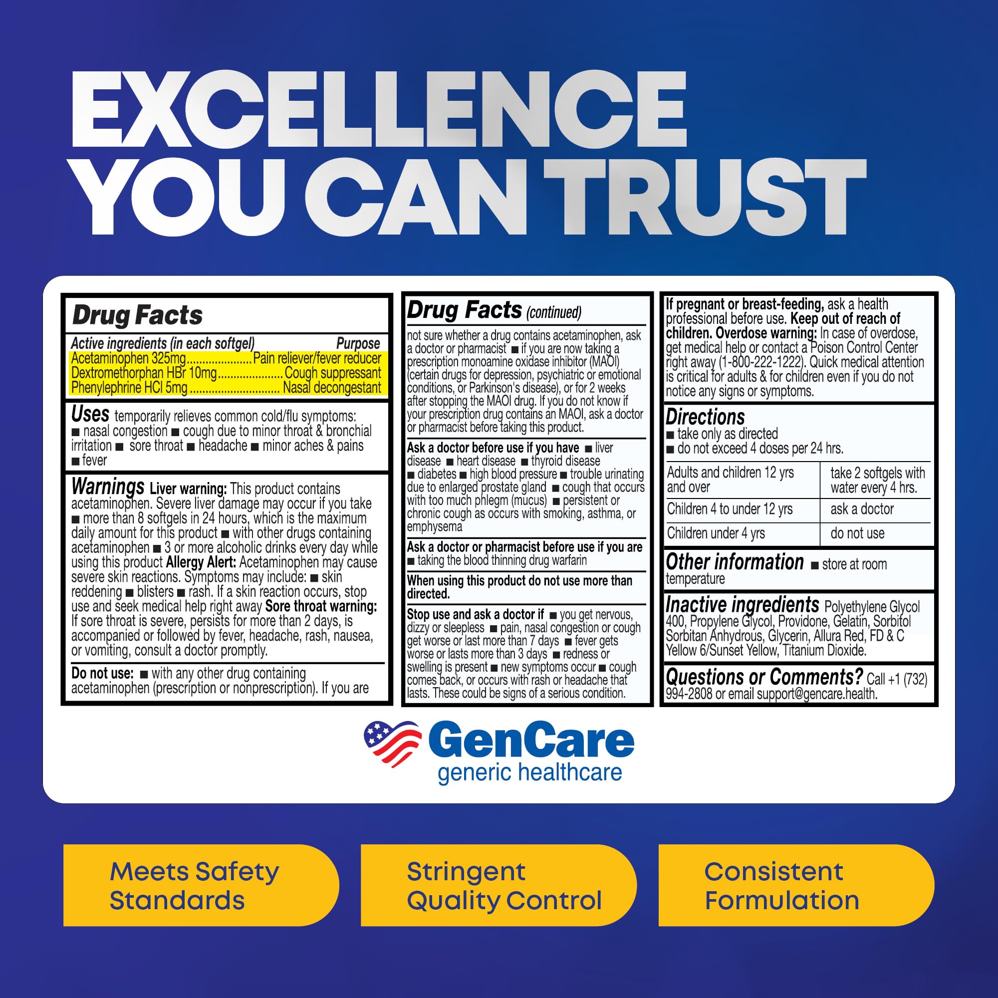 GenCare emballage économique pour 48 gélules.