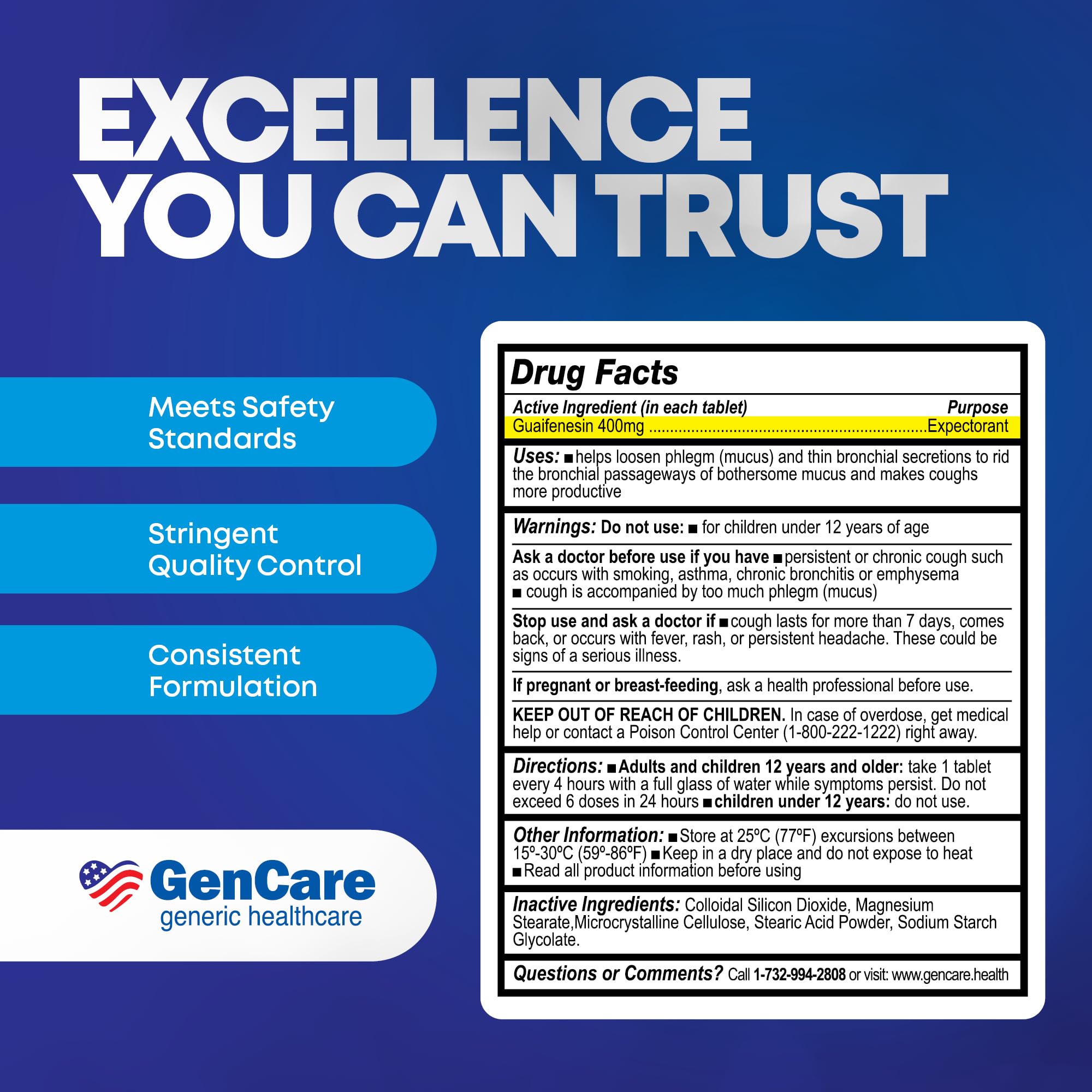 GenCare Mucus Relief Garantie satisfaction pour la confiance des clients