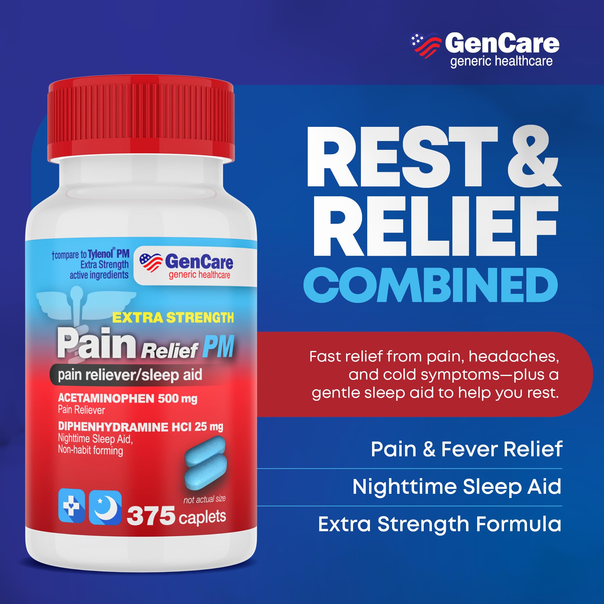 GenCare pilules 500 mg – analgésie rapide pour douleurs ordinaires.