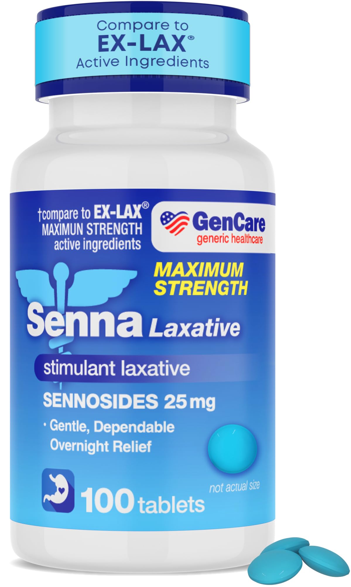 GenCare Senna 25 mg – comprimés nocturnes favorisant une digestion régulière pendant le sommeil.