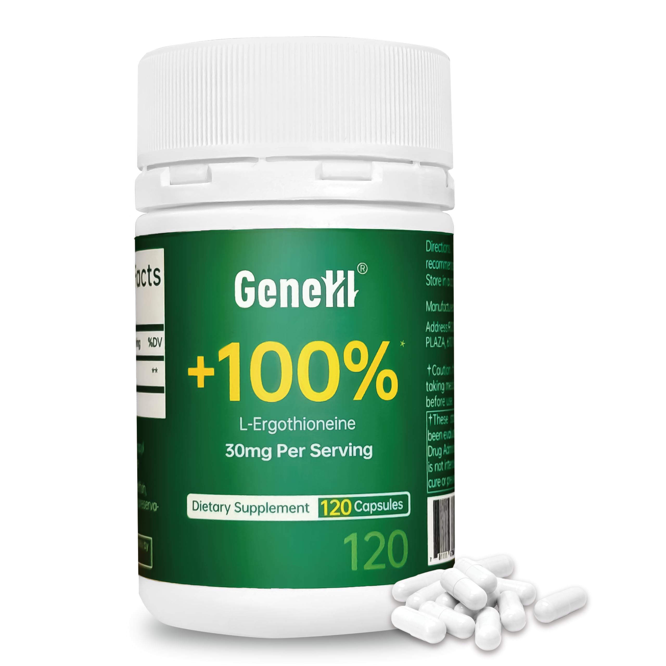 GeneIII Ergothioneine – pureté élevée et sécurité USA pour tranquillité.