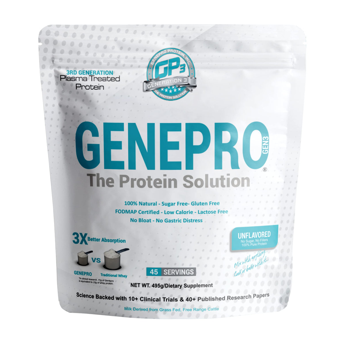 GENEPRO GEN. 3 poudre protéinée non aromatisée, idéal pour un apport quotidien