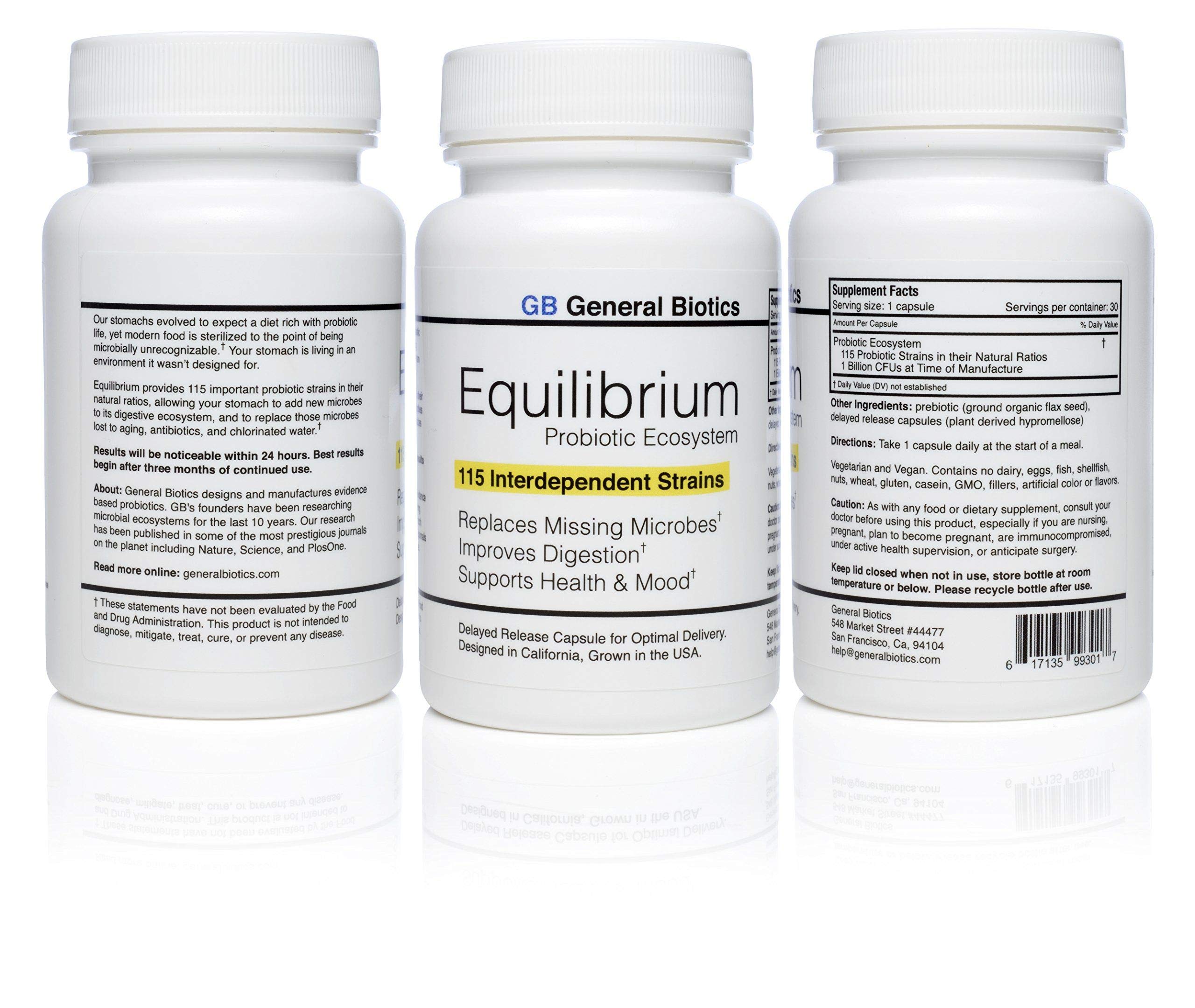 General Biotics Equilibrium – bouteille de capsules et digestion équilibrée