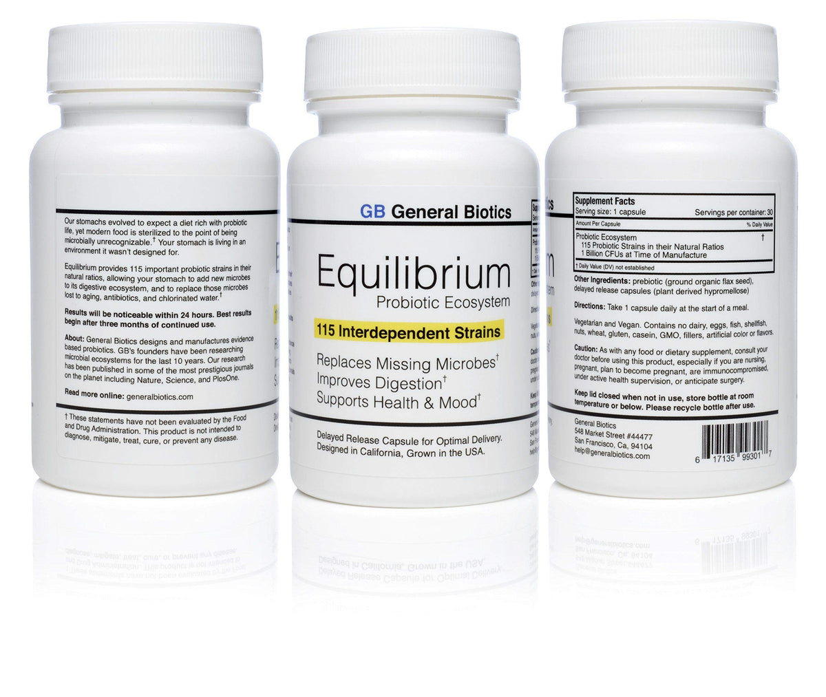 General Biotics Equilibrium – bouteille de capsules et digestion équilibrée