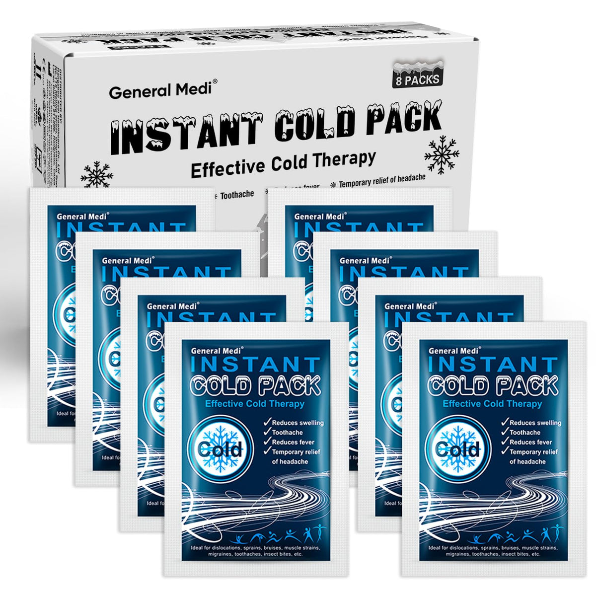 General Medi glace instant 4x5-5 pouces: soulagement rapide et pratique pour blessures mineures.