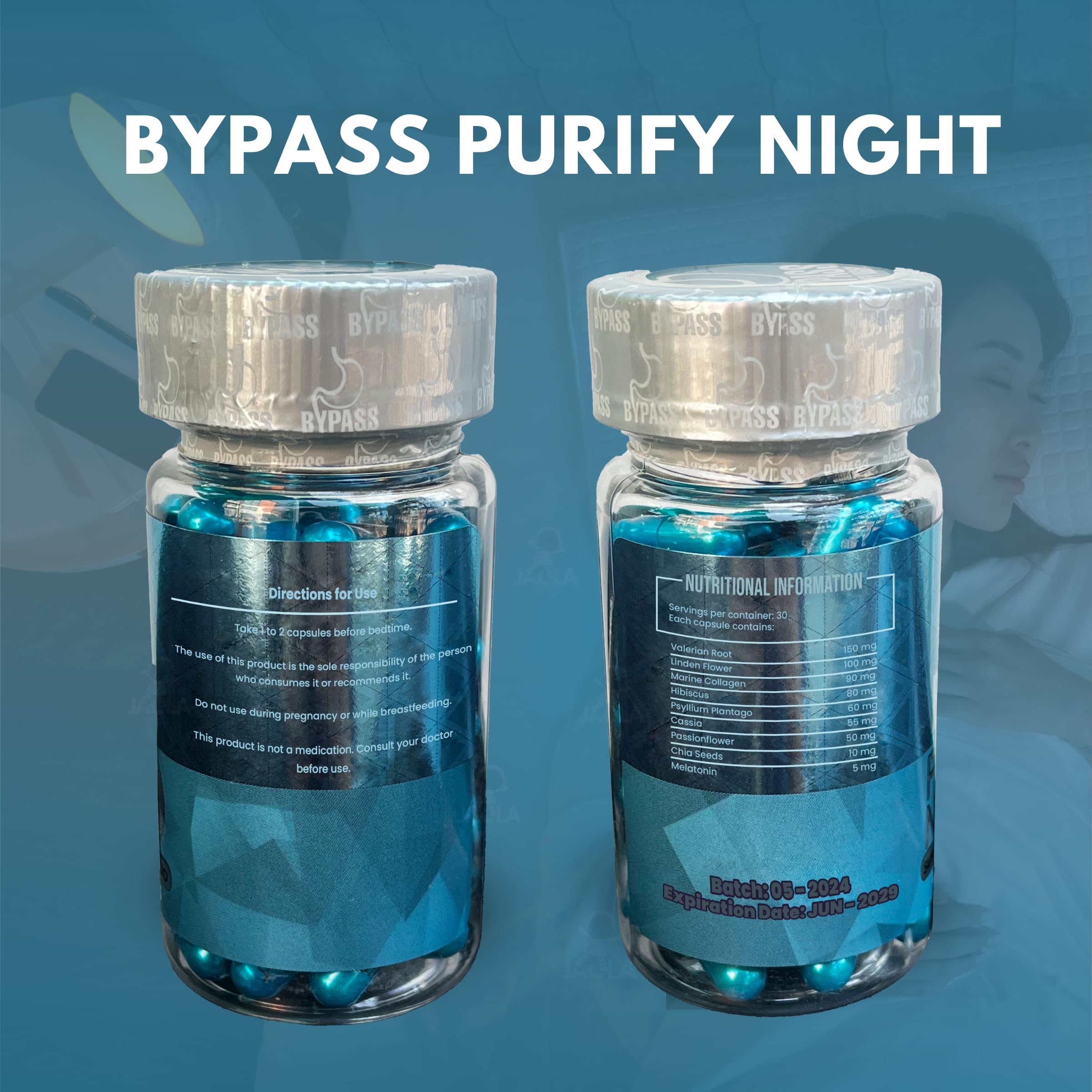 Generic Bypass Purify: packaging bleu et doré, évoque une présence discrète et premium.