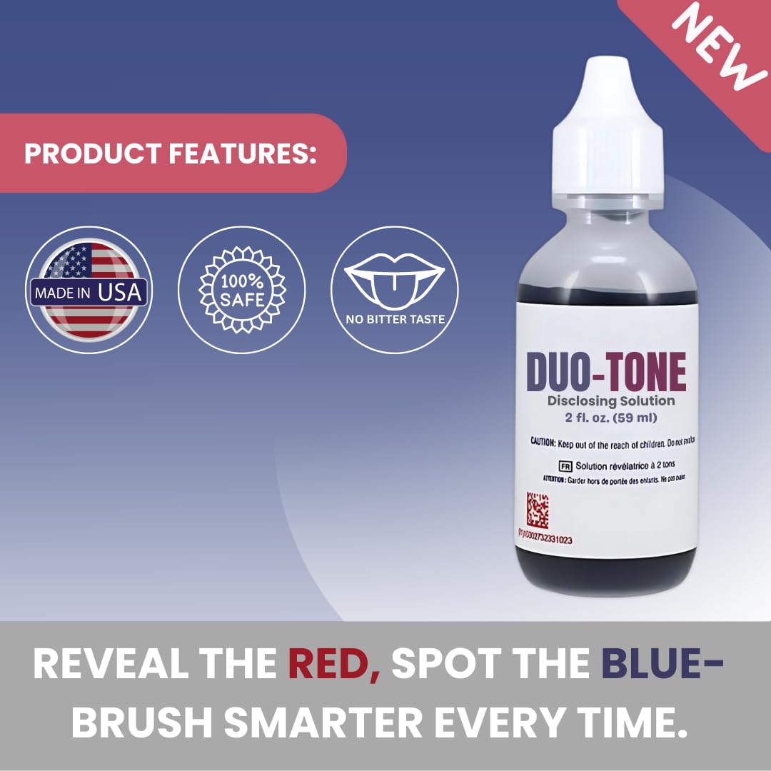 Generic Dental Duo-Tone montre plaque rouge et bleue pour guider le brossage