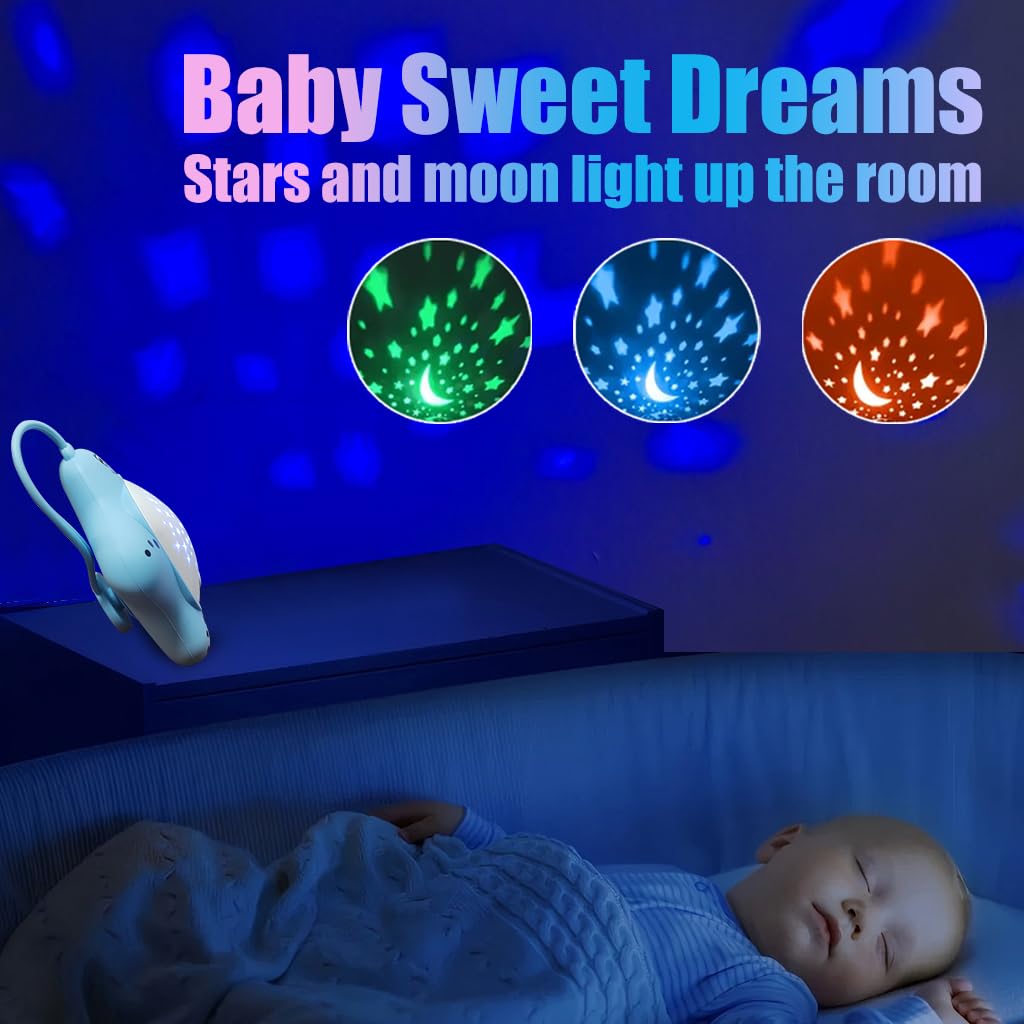 Projecteur veilleuse Generic avec étoiles et lune pour apaiser bébé