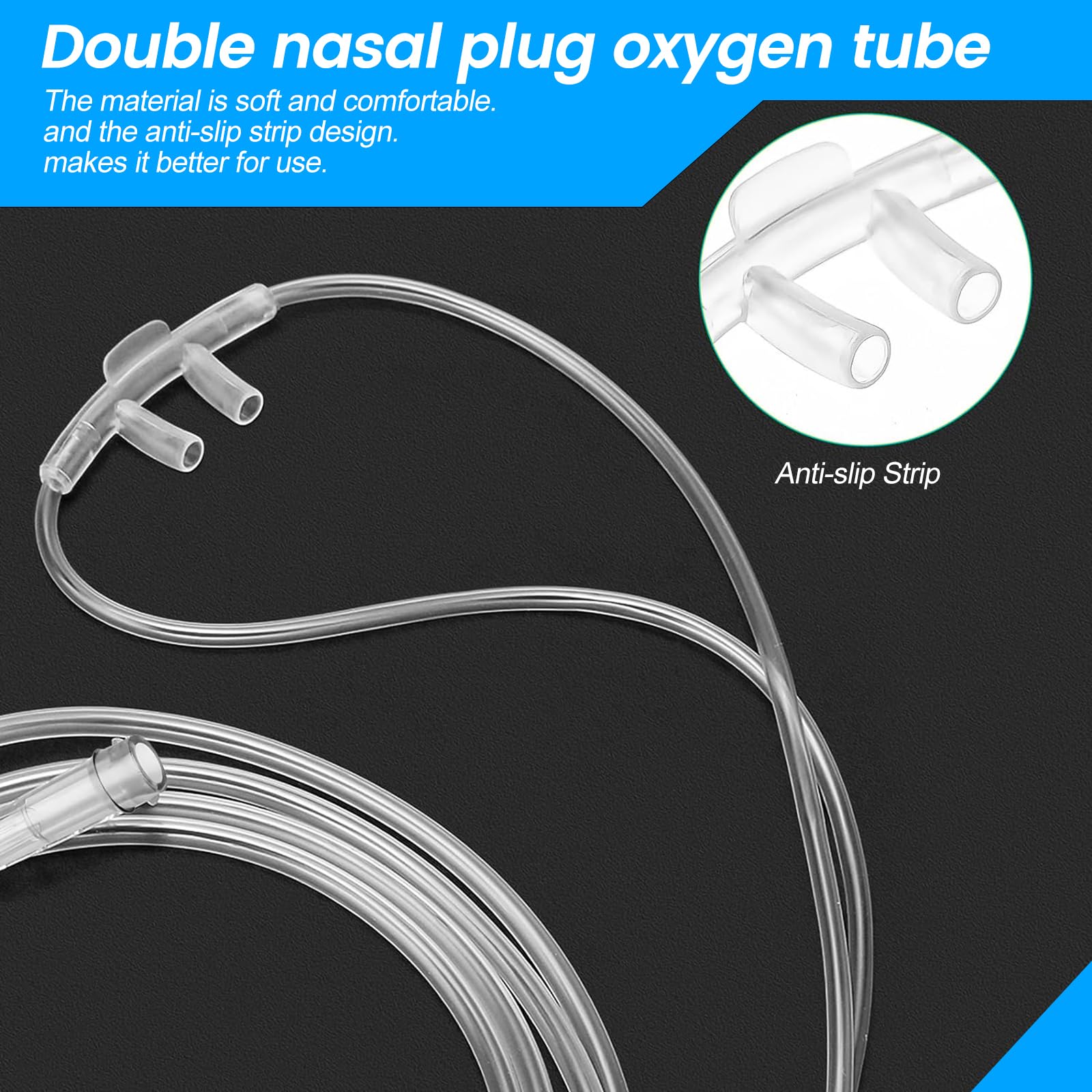 Tuyau d’oxygène générique en PVC de qualité médicale pour usage à domicile.
