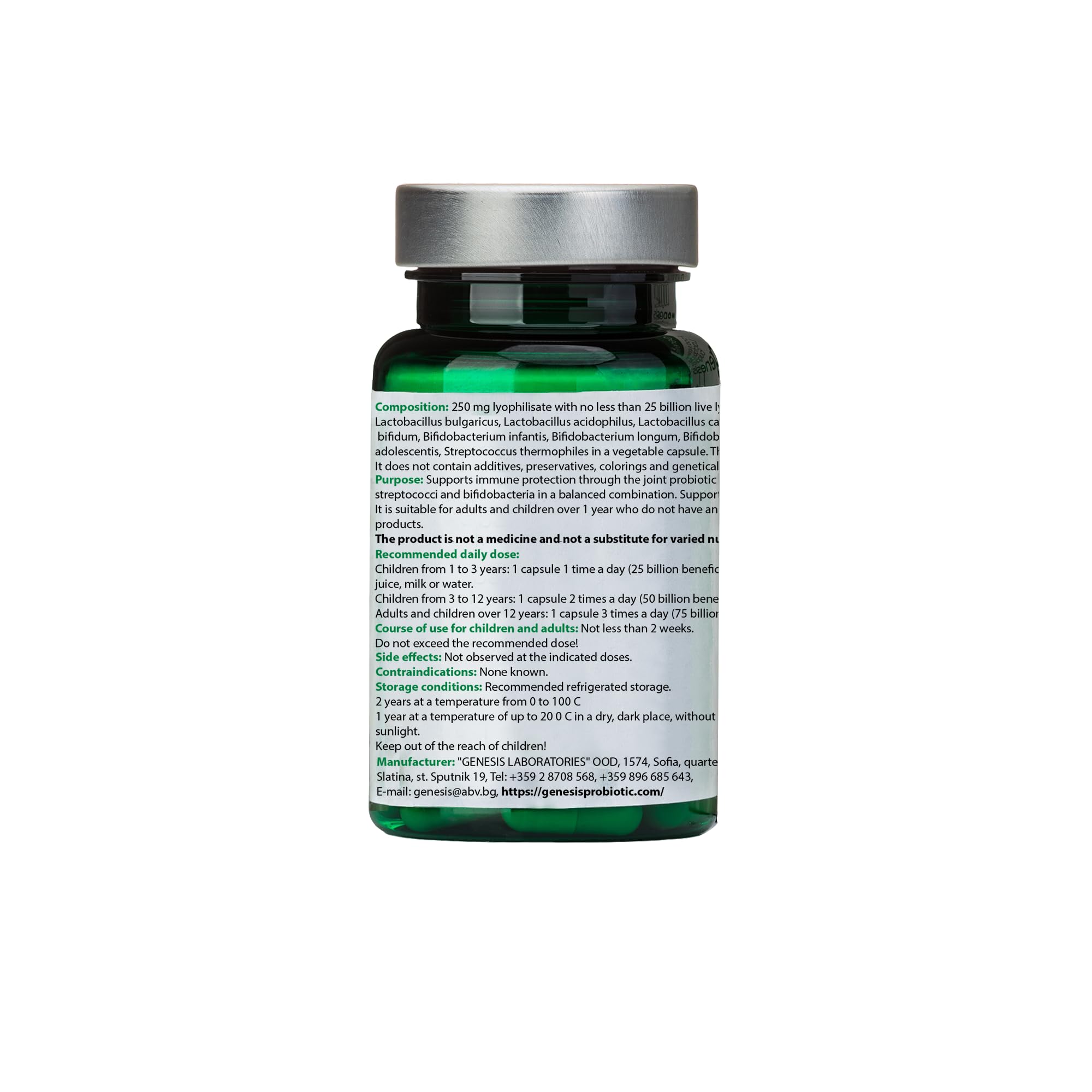 Genesis Laboratories probiotique Bio mélange capsules digestives pour la digestion